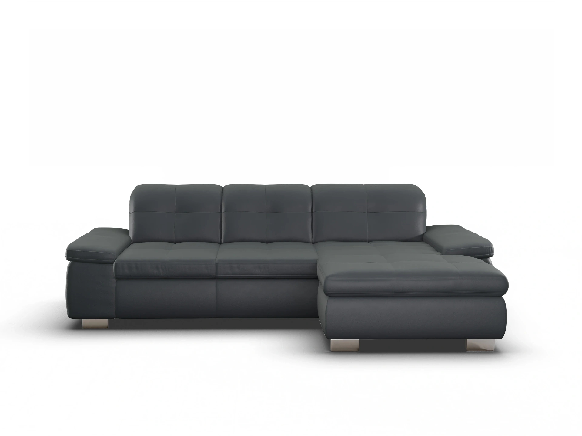 Ansicht des Produktes SC Select 1001 Ecksofa rechts Abschluss offen in Leder Grau
