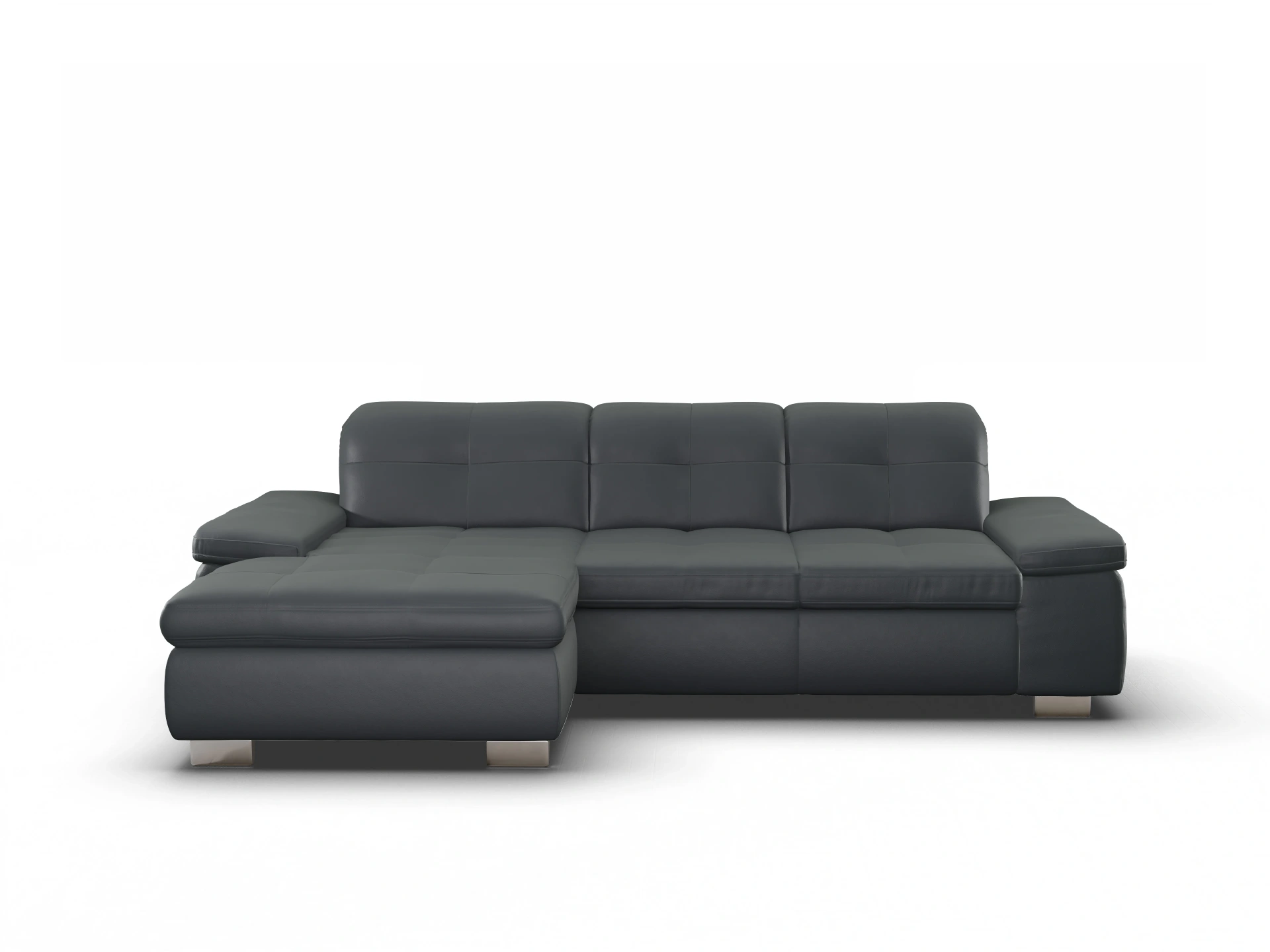 Ansicht des Produktes SC Select 1001 Ecksofa links Abschluss offen in Leder Grau