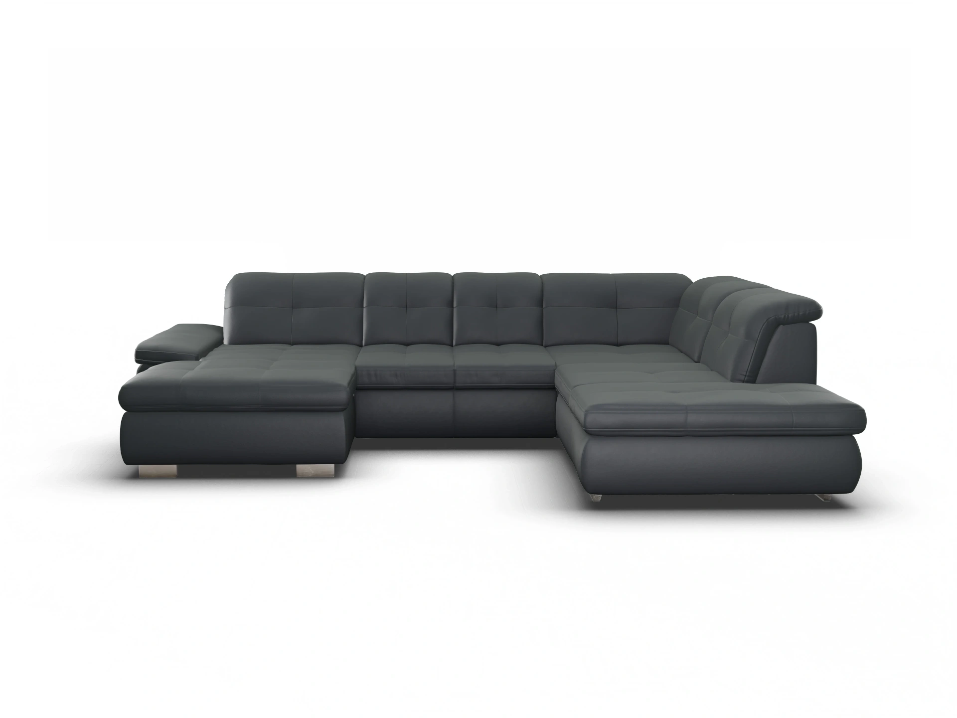 Ansicht des Produktes SC Select 1001 Wohnlandschaft offen beidseitig in Leder Grau