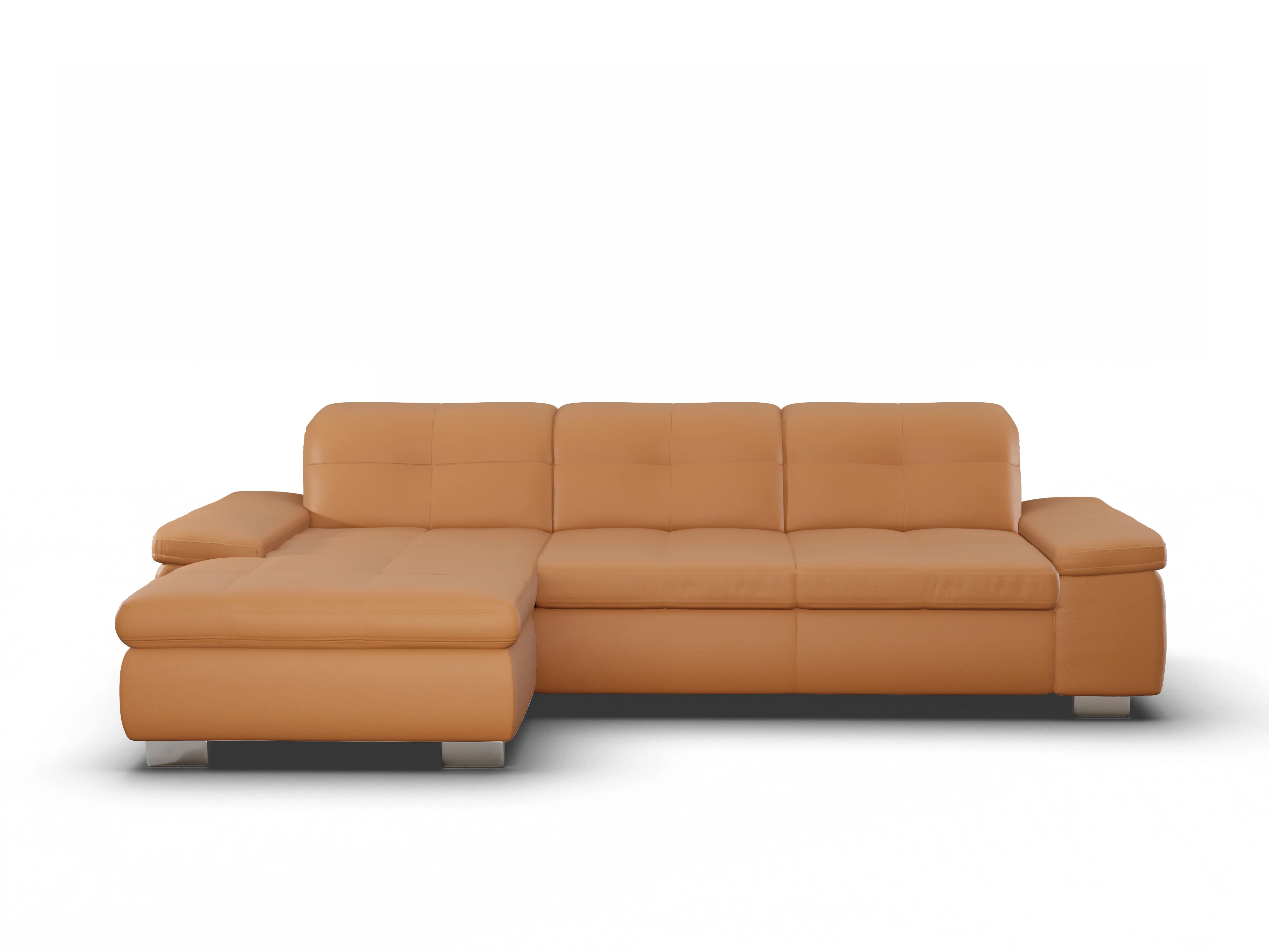 Ansicht des Produktes SC Select 1001 Ecksofa links Abschluss offen in Leder Orange