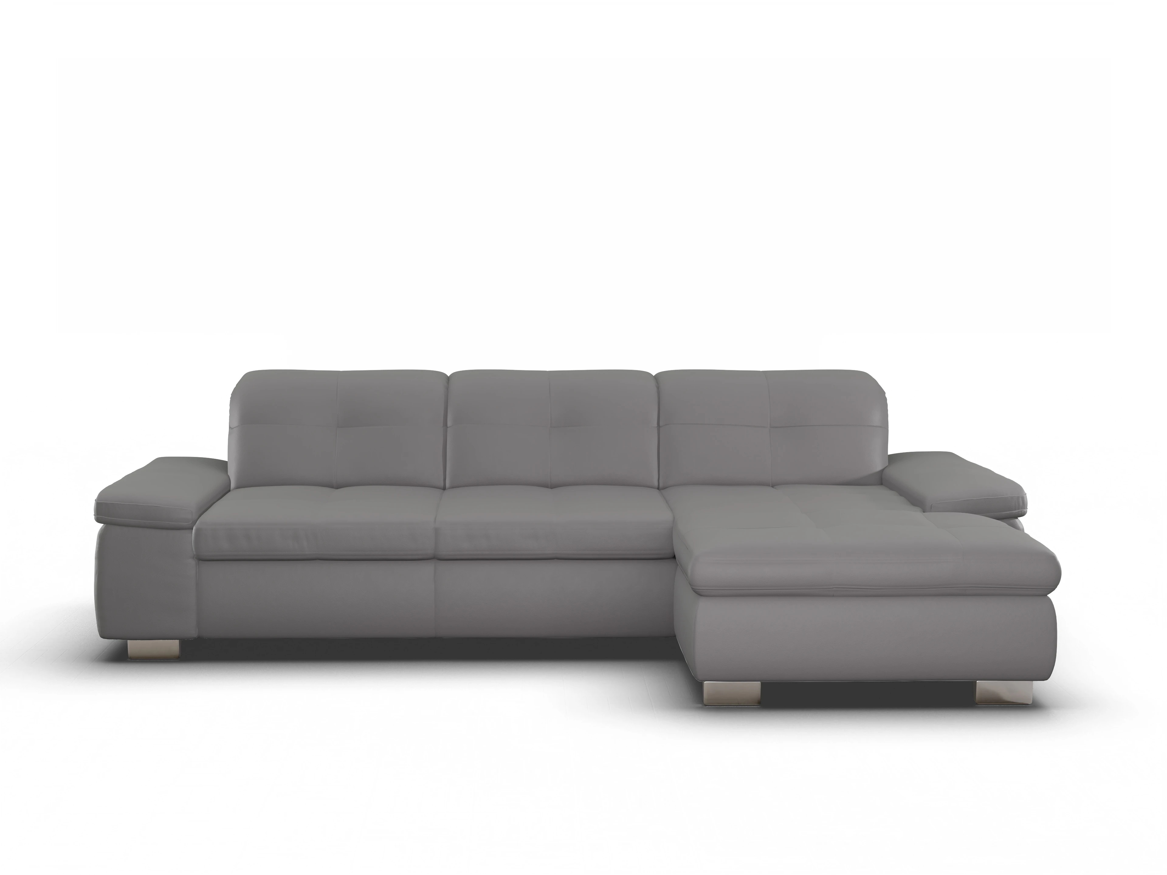 Ansicht des Produktes SC Select 1001 Ecksofa rechts Abschluss offen in Leder Grau