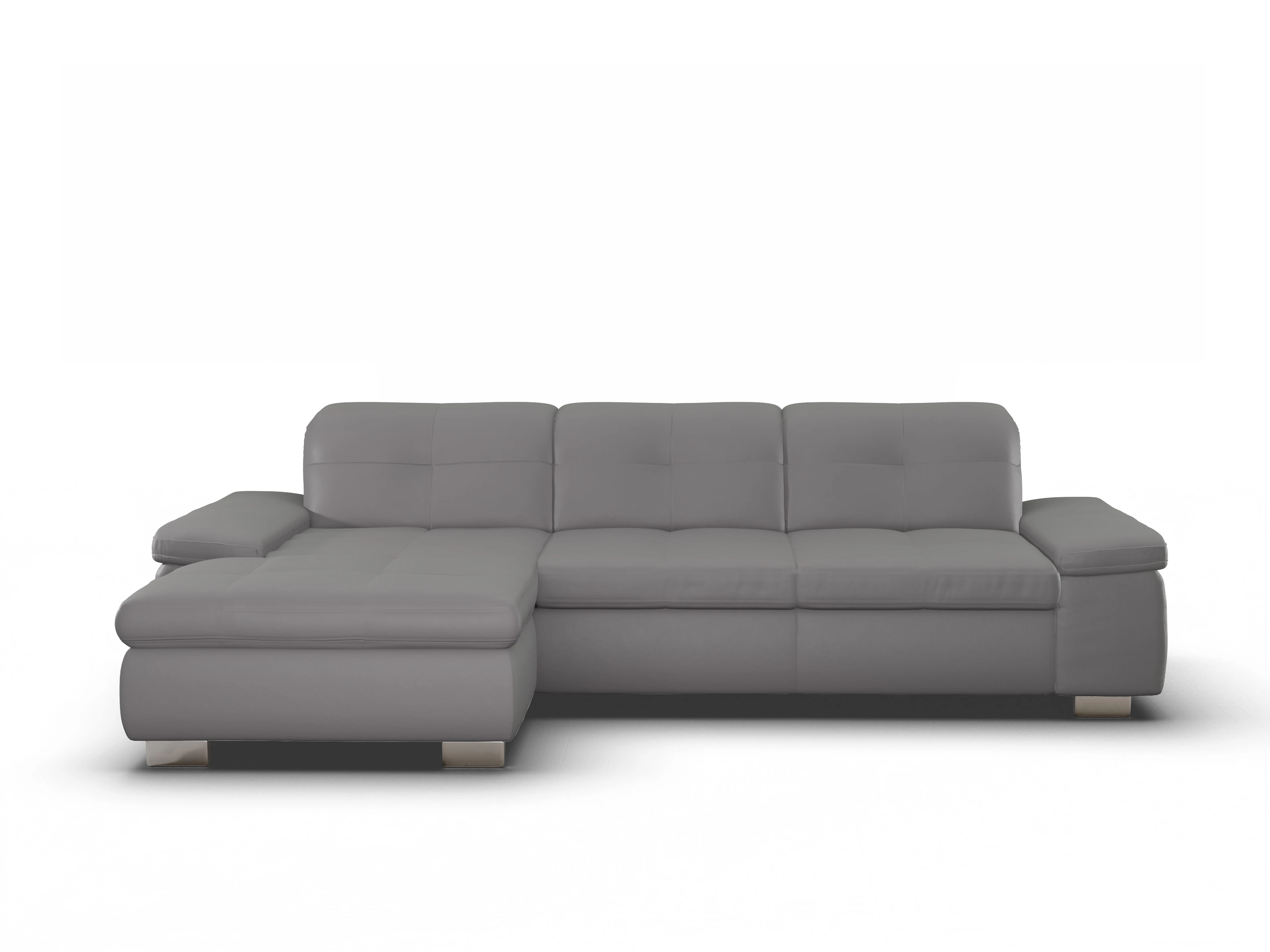 Ansicht des Produktes SC Select 1001 Ecksofa links Abschluss offen in Leder Grau