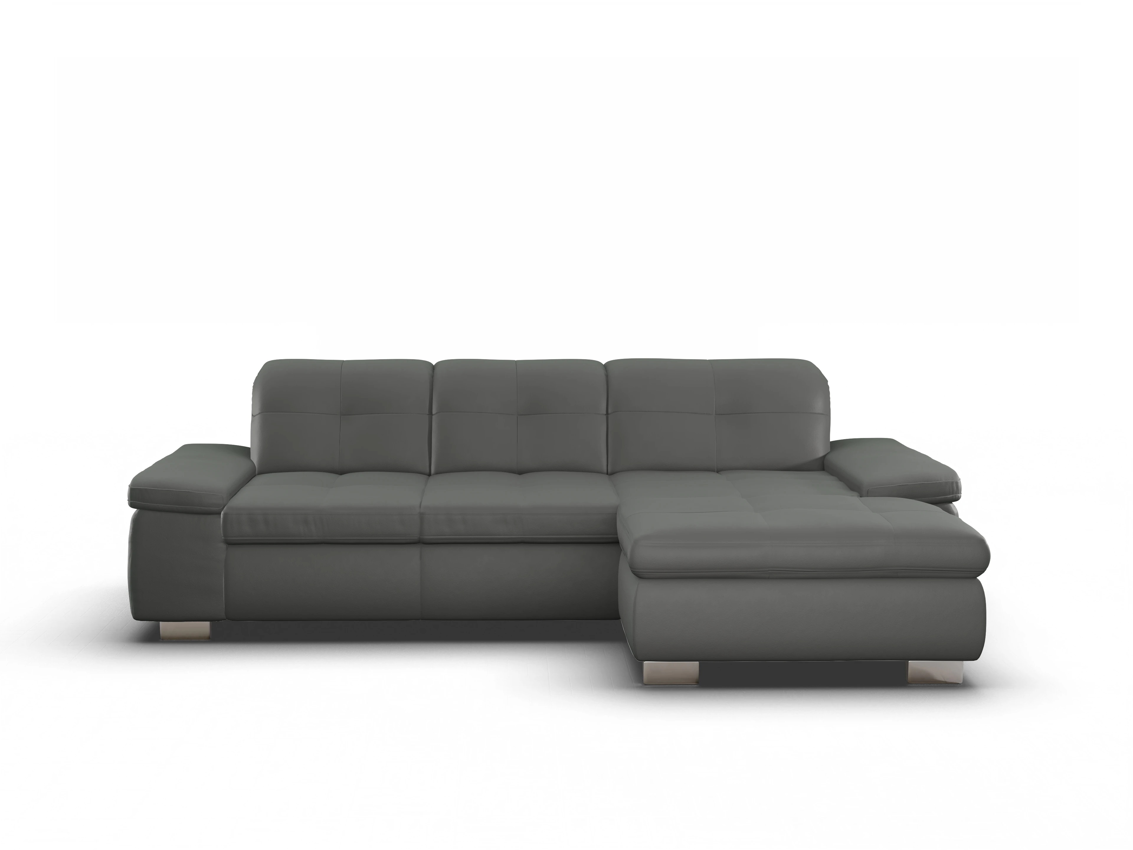 Ansicht des Produktes SC Select 1001 Ecksofa rechts Abschluss offen in Leder Grau