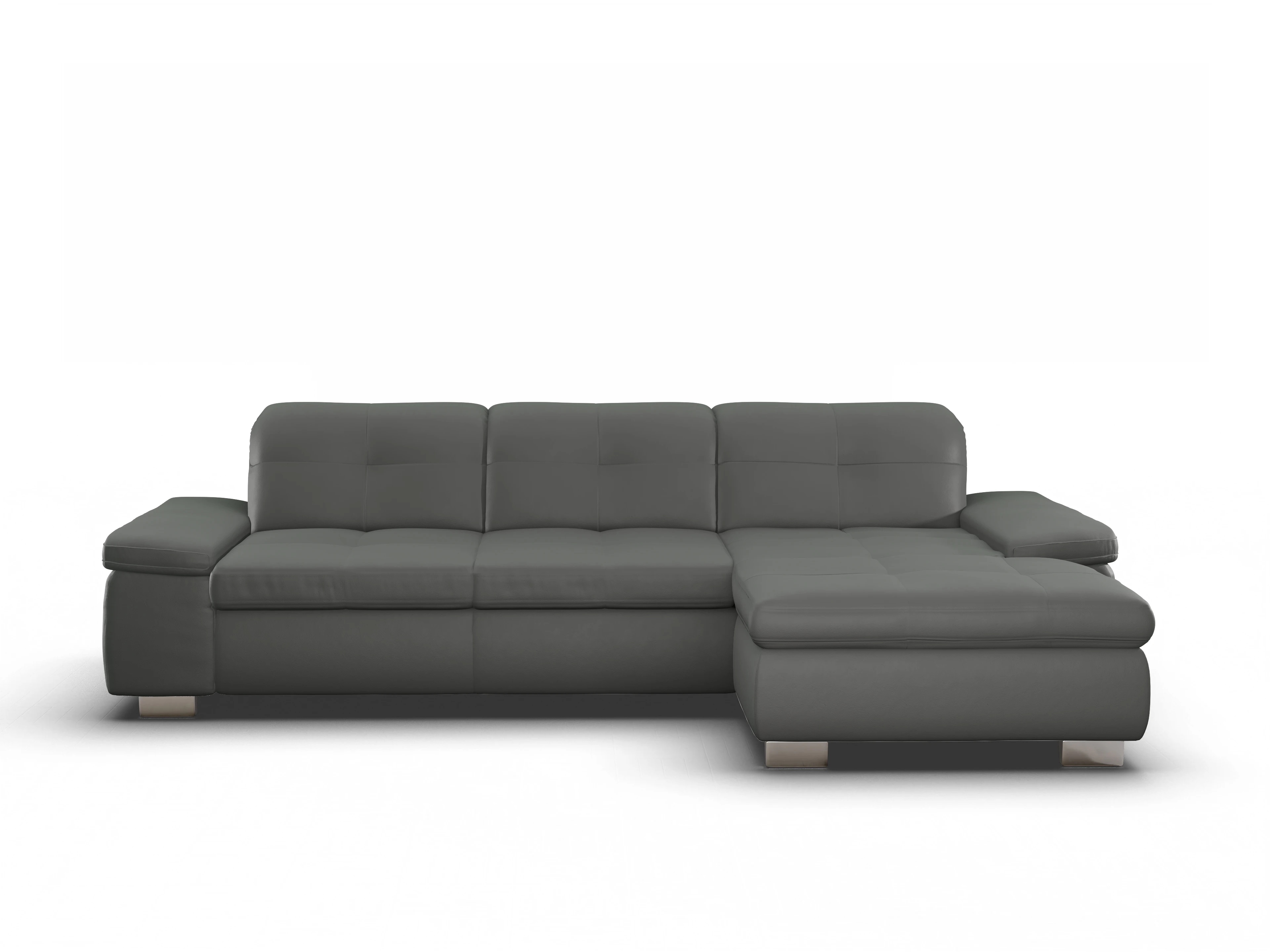 Ansicht des Produktes SC Select 1001 Ecksofa rechts Abschluss offen in Leder Grau