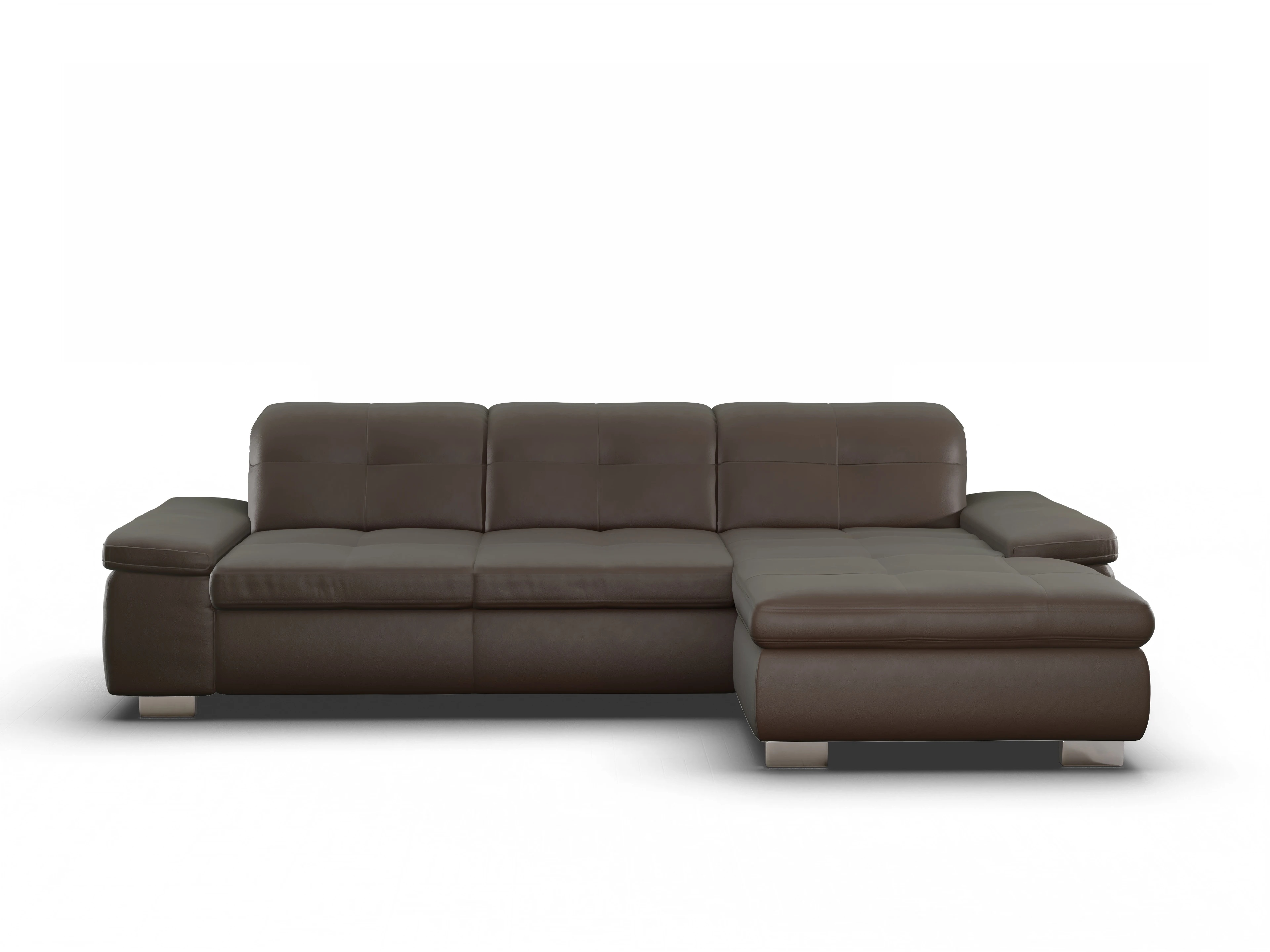 Ansicht des Produktes SC Select 1001 Ecksofa rechts Abschluss offen in Leder Braun
