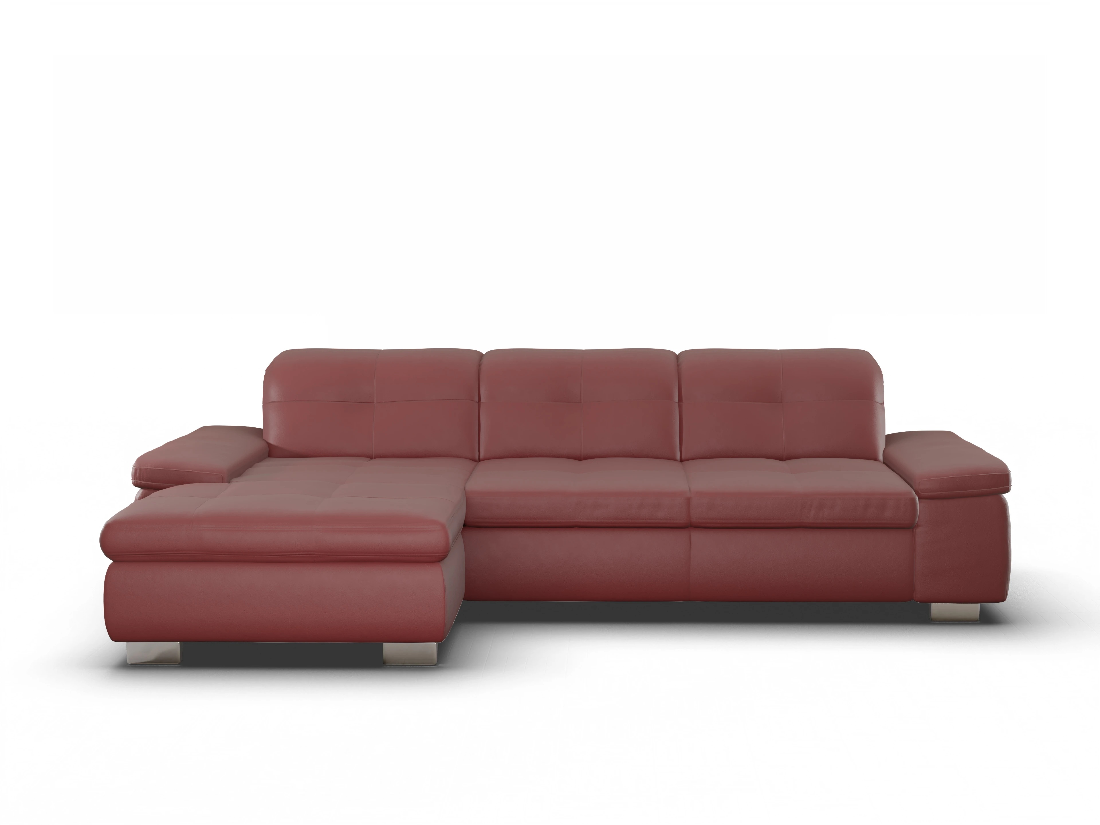 Ansicht des Produktes SC Select 1001 Ecksofa links Abschluss offen in Leder Rot