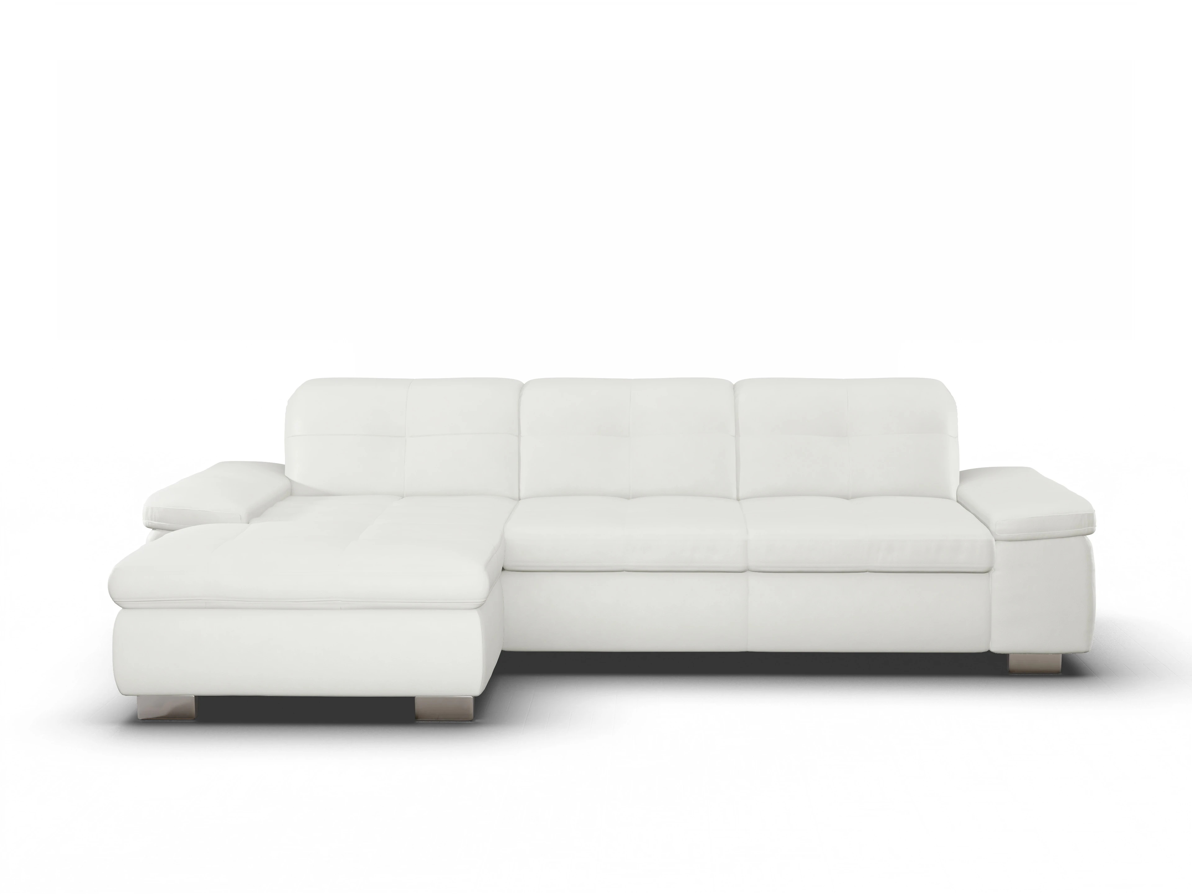 Ansicht des Produktes SC Select 1001 Ecksofa links Abschluss offen in Leder Weiss