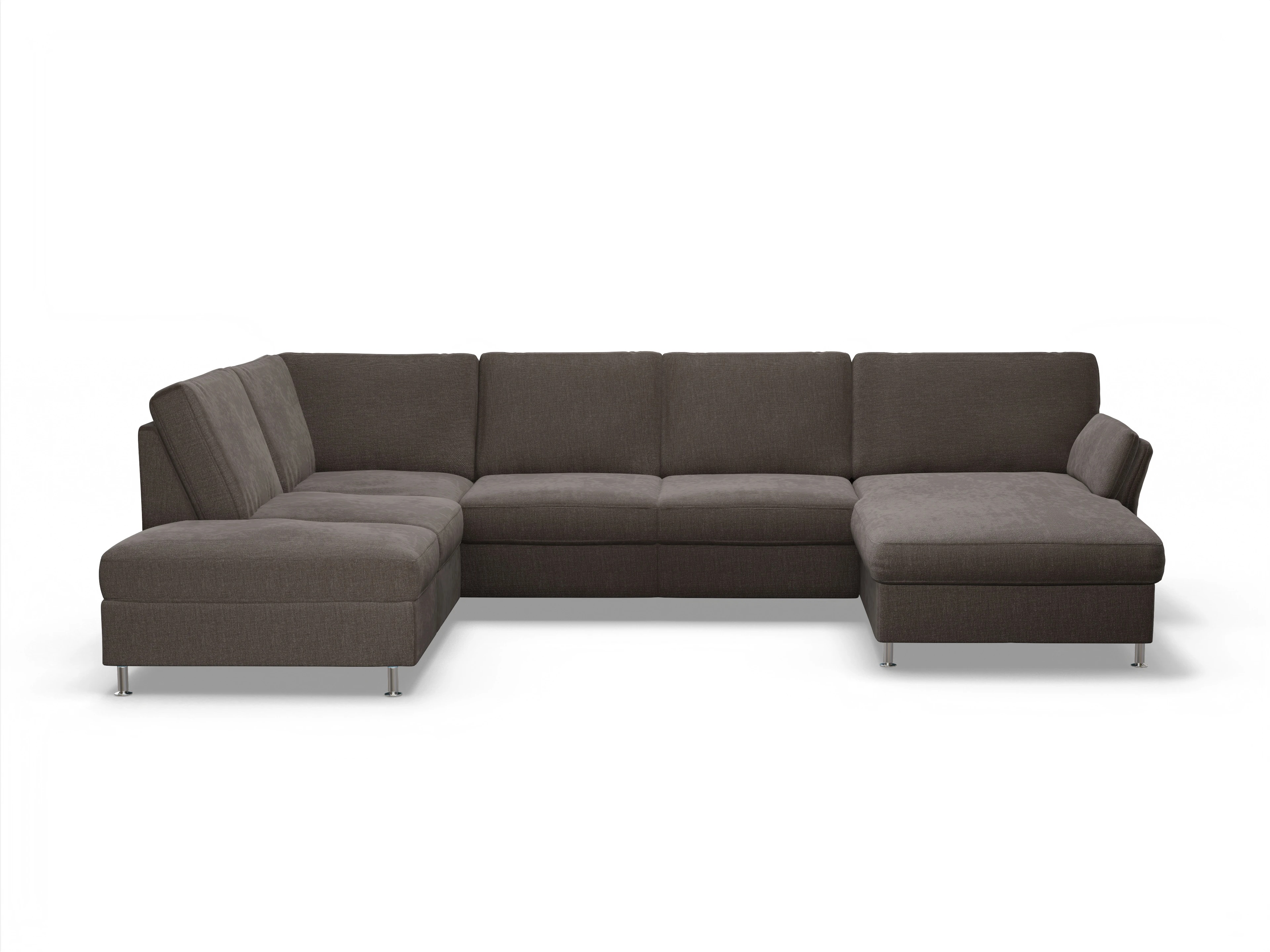 Ansicht des Produktes SC Family 1067 Wohnlandschaft offen beidseitig in Stoff Braun