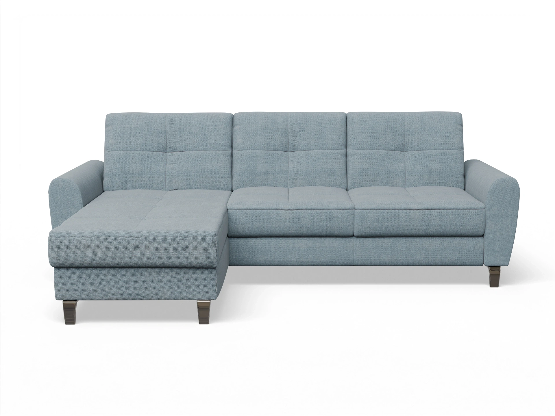 Ansicht des Produktes Valona Ecksofa links Abschluss offen in Stoff Blau
