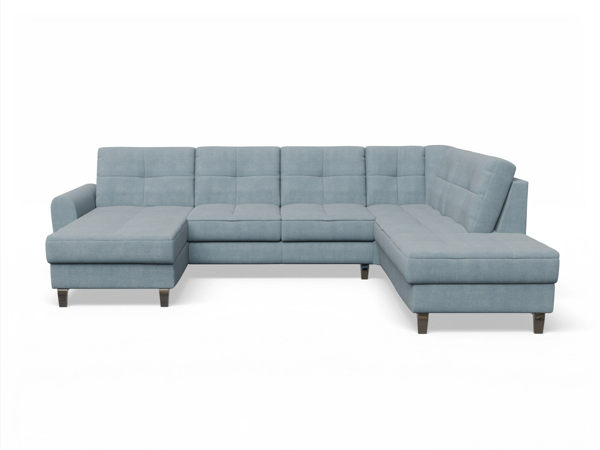 Ansicht des Produktes Valona Wohnlandschaft offen beidseitig in Stoff Blau