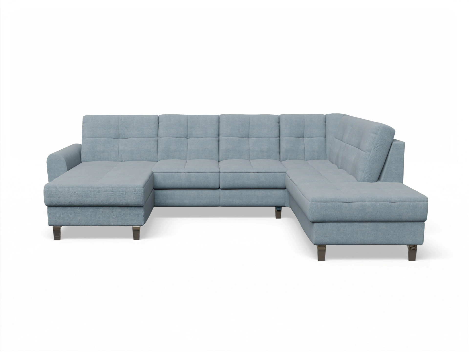 Ansicht des Produktes Valona Wohnlandschaft offen beidseitig in Stoff Blau
