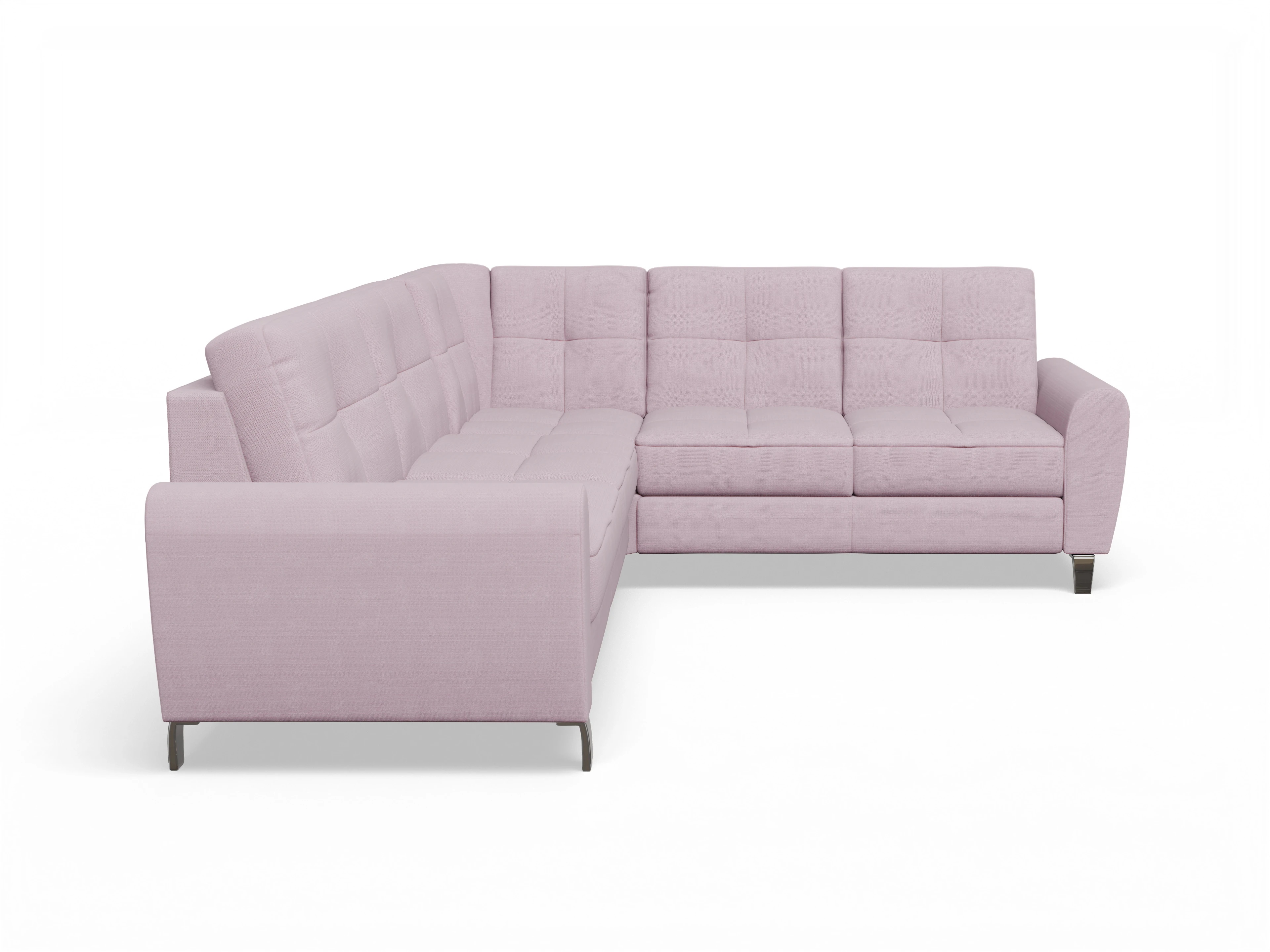 Ansicht des Produktes Valona Ecksofa links mit Armlehne in Stoff Rosa
