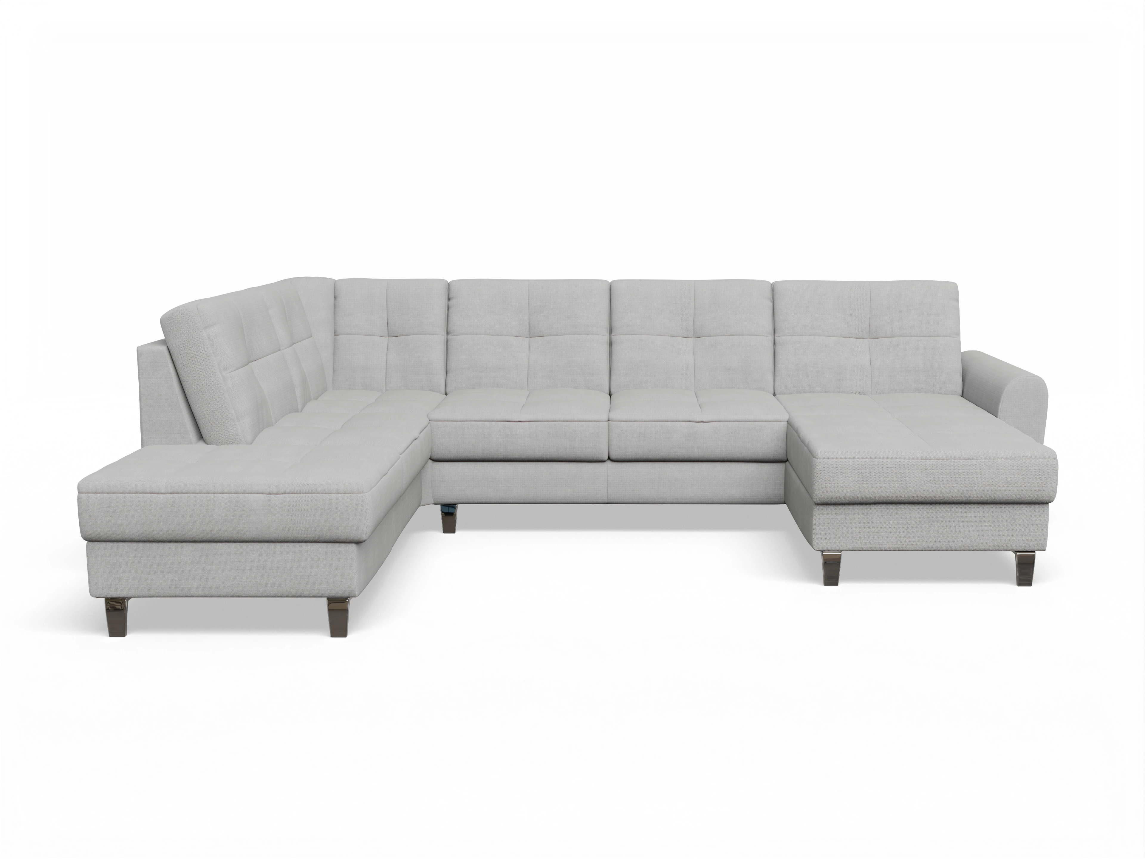 Valona Wohnlandschaft OT LO Medium L Ansicht des Produktes Valona Wohnlandschaft offen beidseitig in Stoff Grau