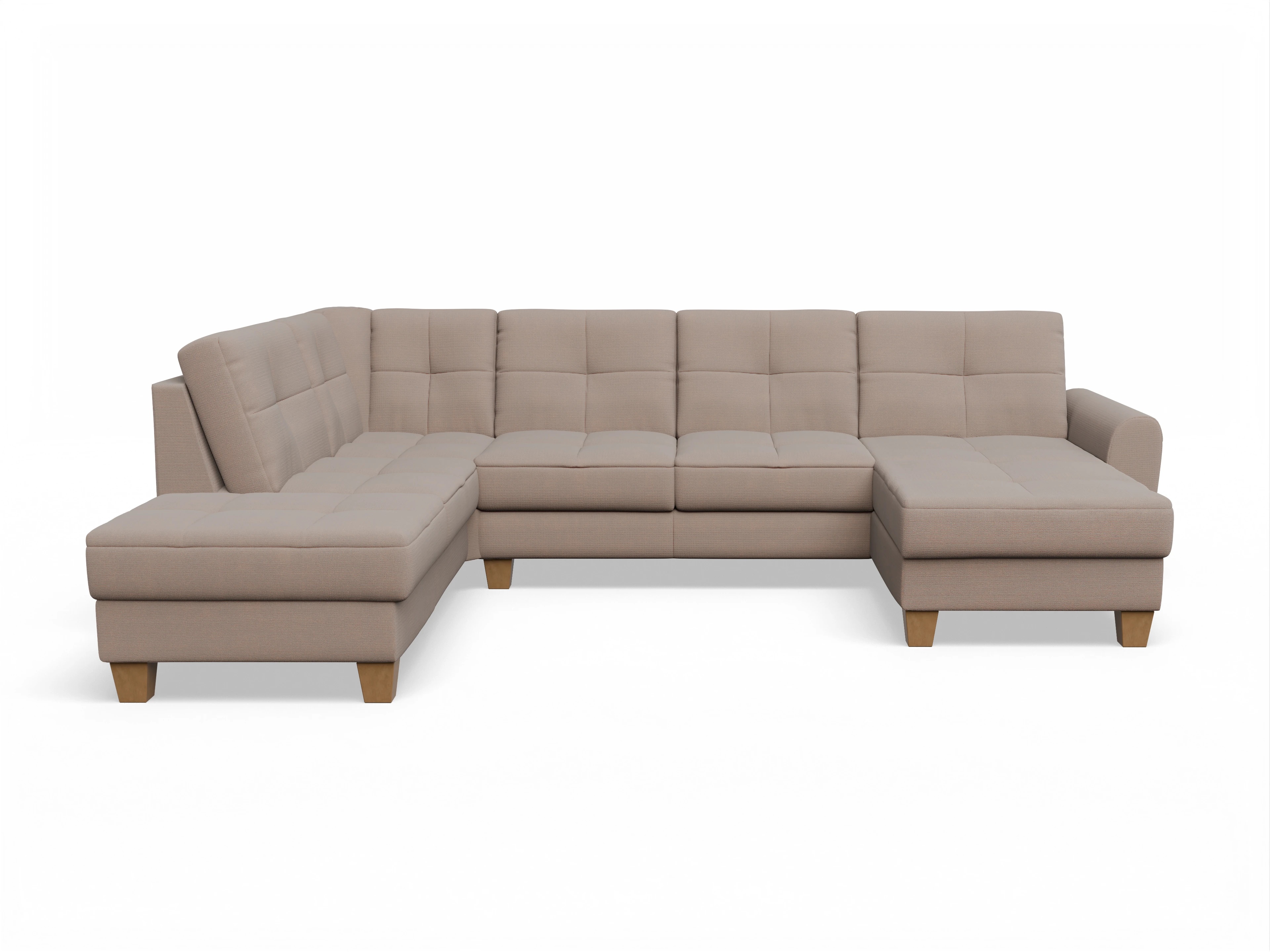 Valona Wohnlandschaft OT LO Medium L Ansicht des Produktes Valona Wohnlandschaft offen beidseitig in Stoff Braun