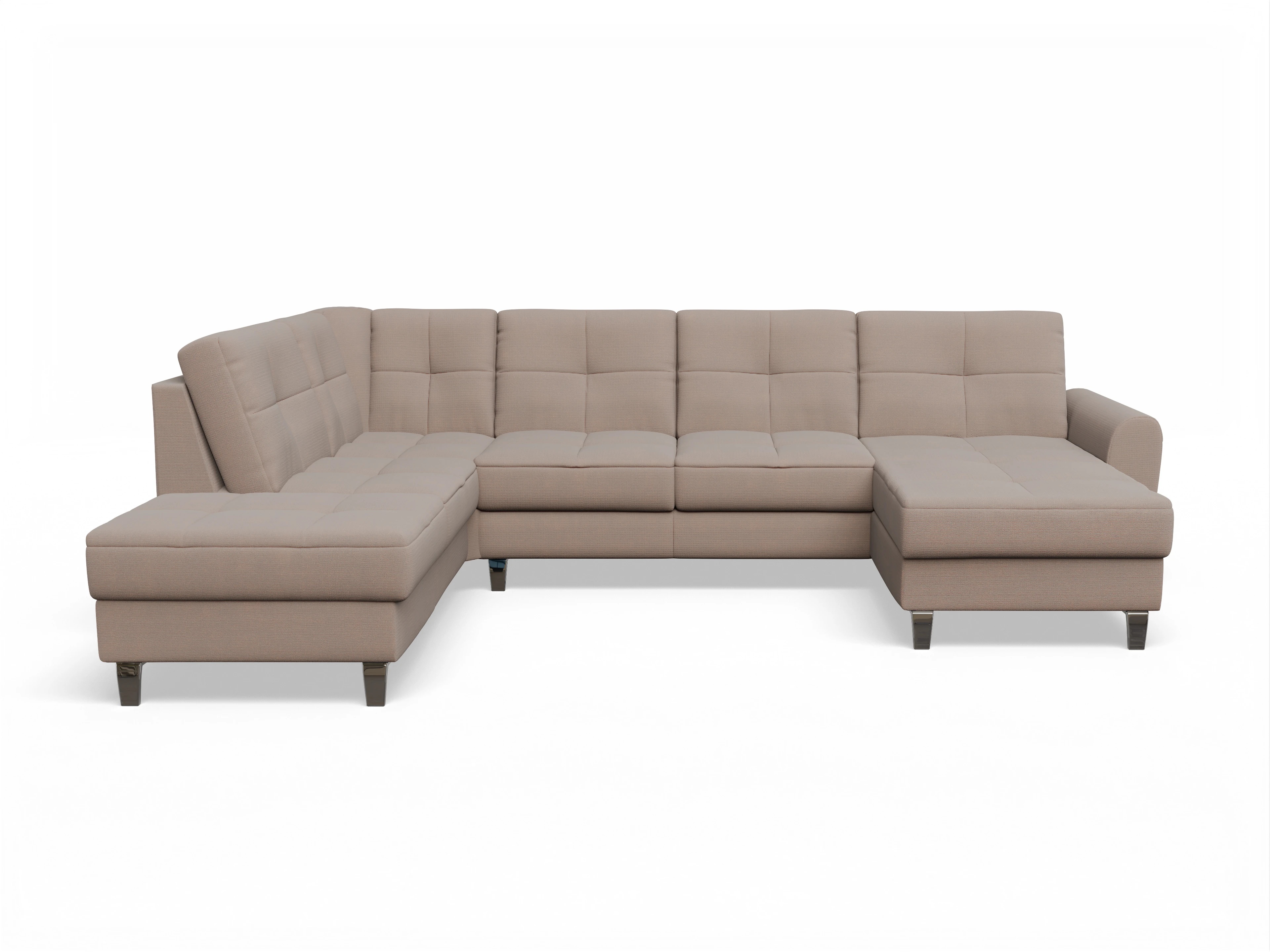 Valona Wohnlandschaft OT LO Medium L Ansicht des Produktes Valona Wohnlandschaft offen beidseitig in Stoff Braun