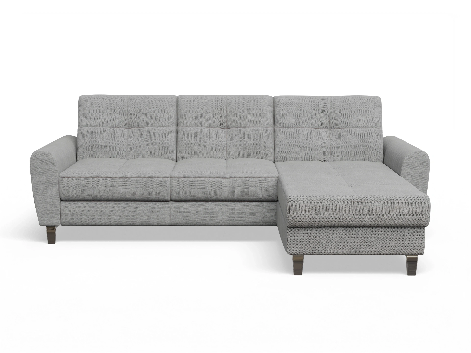 Ansicht des Produktes Valona Ecksofa rechts Abschluss offen in Stoff Grau