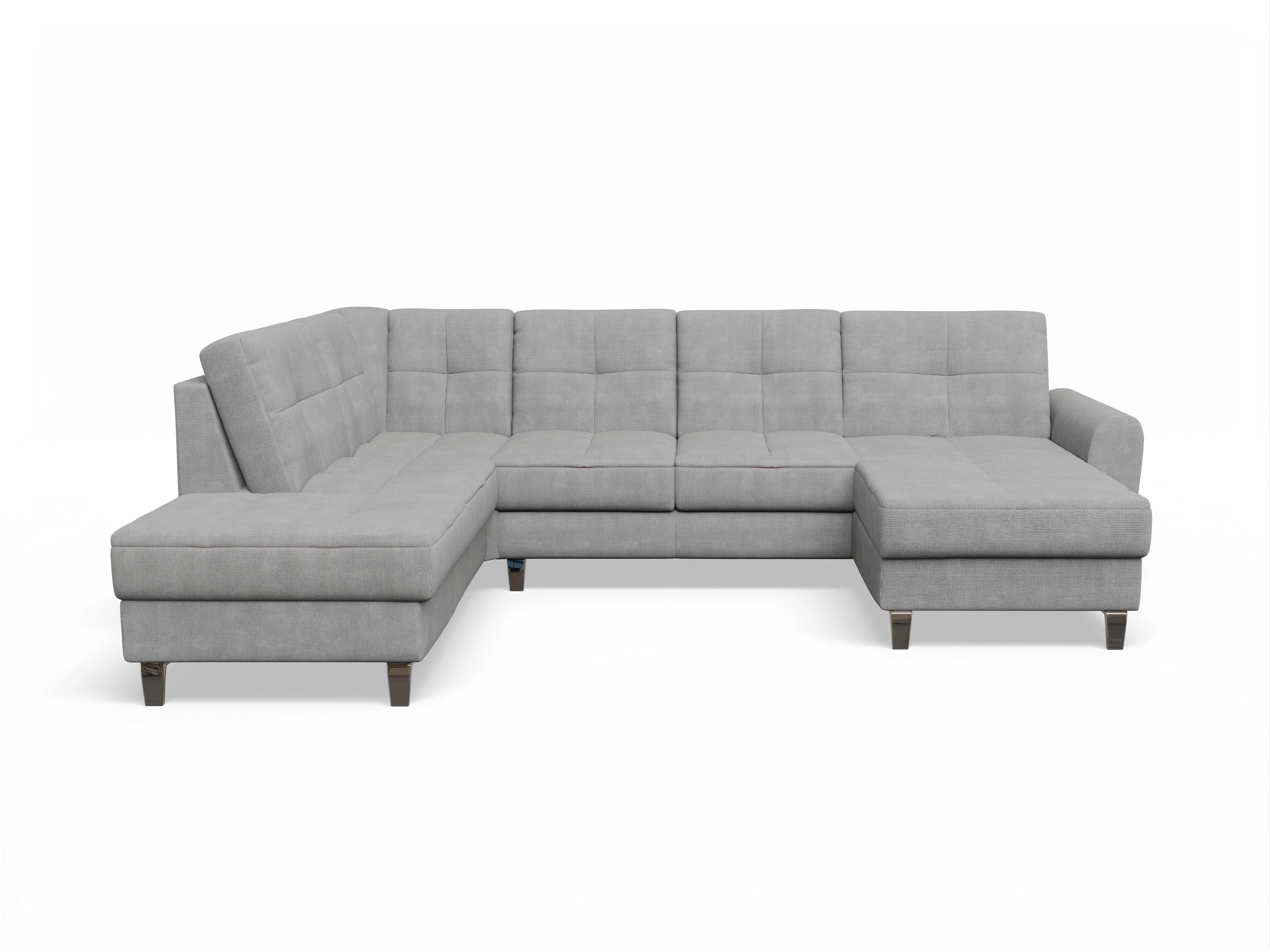 Ansicht des Produktes Valona Wohnlandschaft offen beidseitig in Stoff Grau