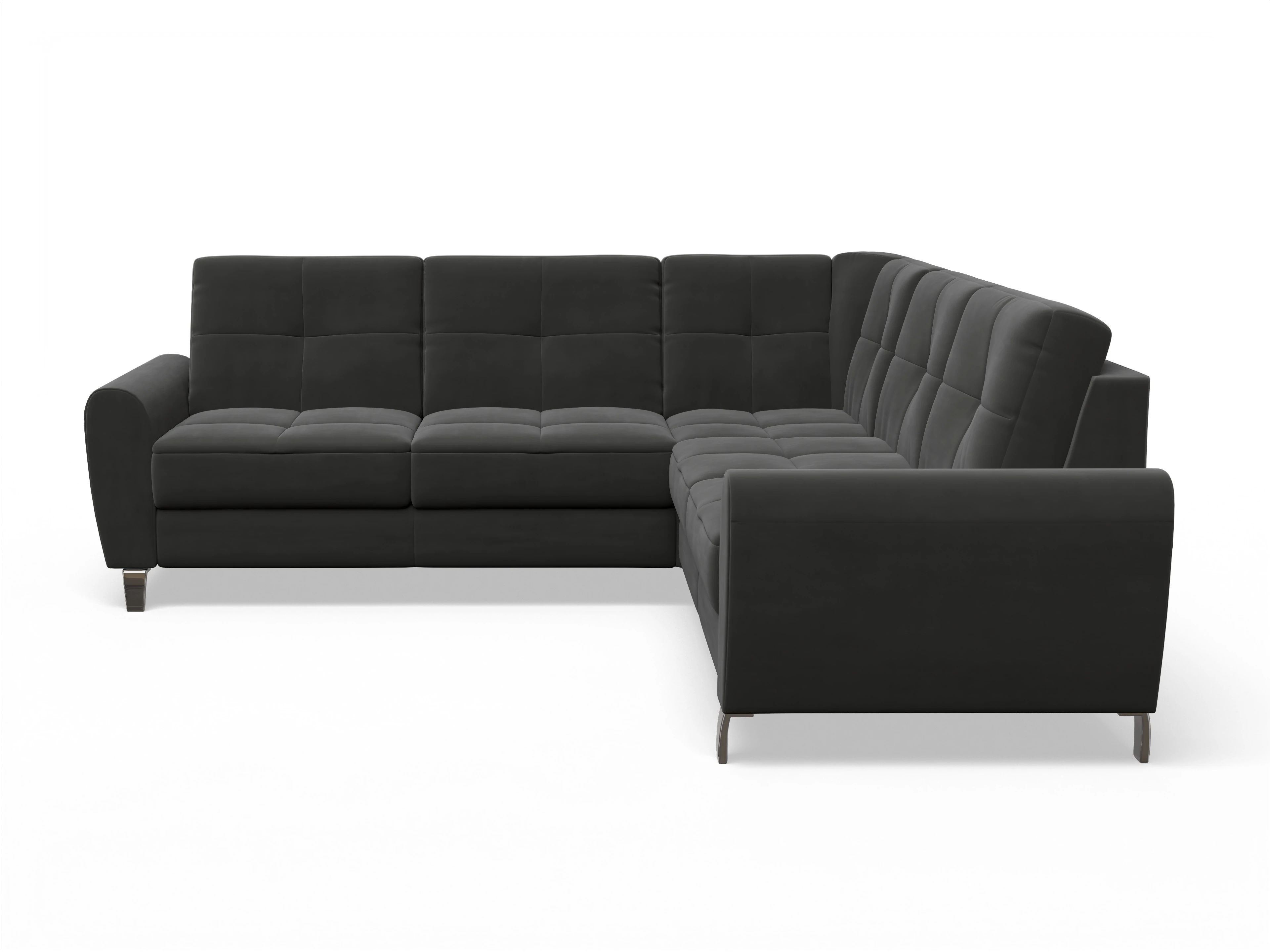Ansicht des Produktes Valona Ecksofa links mit Armlehne in Stoff Grau