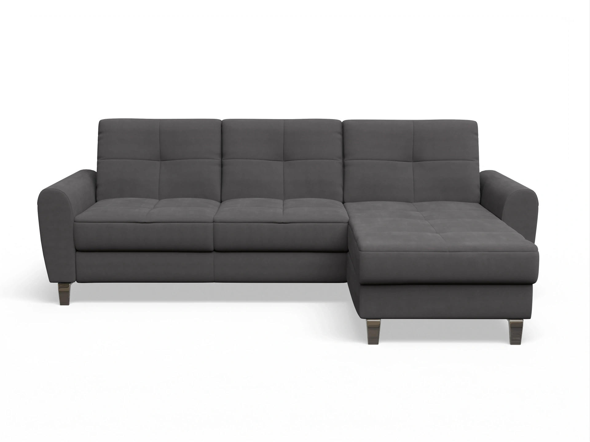 Ansicht des Produktes Valona Ecksofa rechts Abschluss offen in Stoff Grau