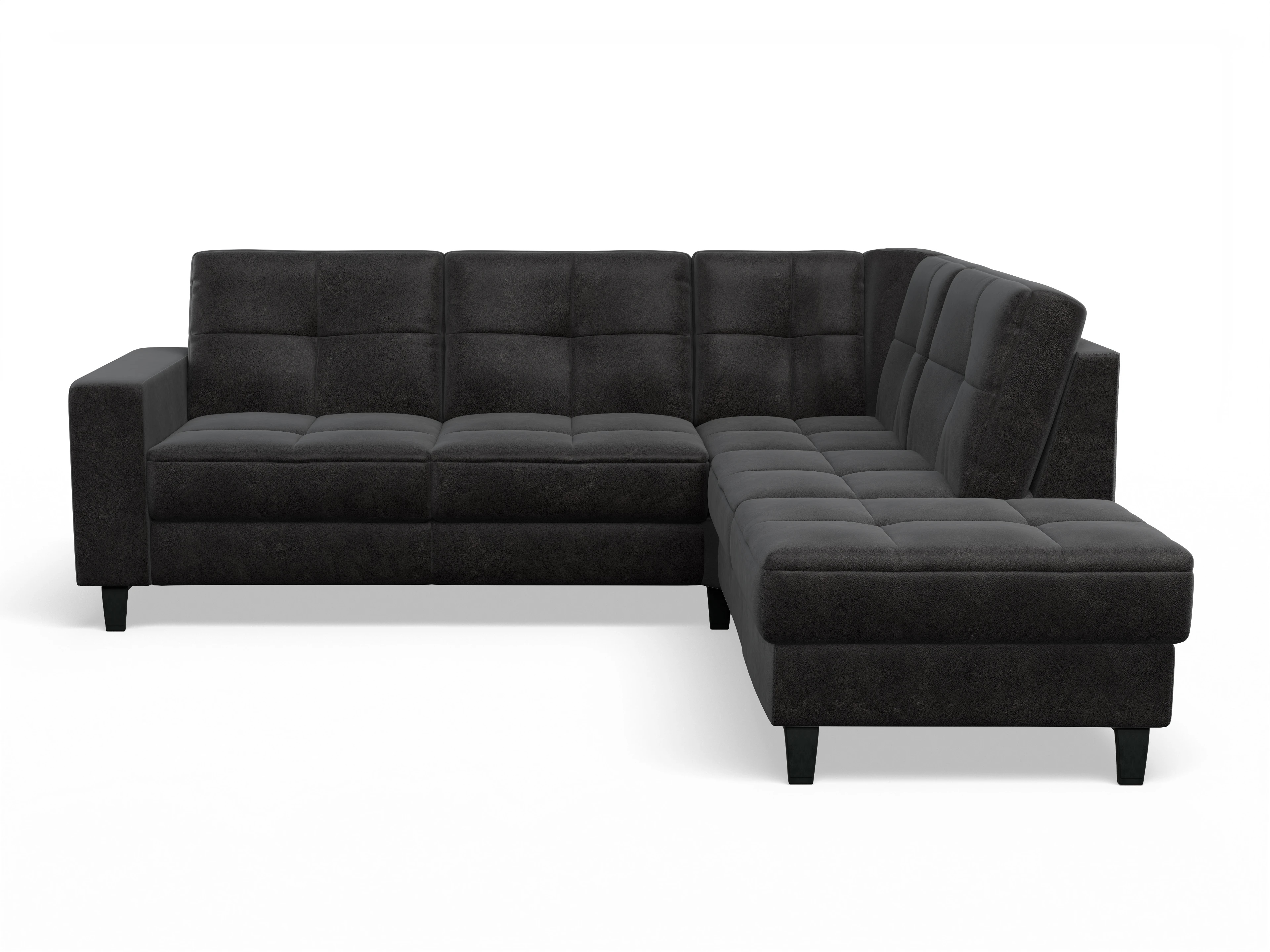 Ansicht des Produktes Valona Ecksofa rechts Abschluss offen in Stoff Grau