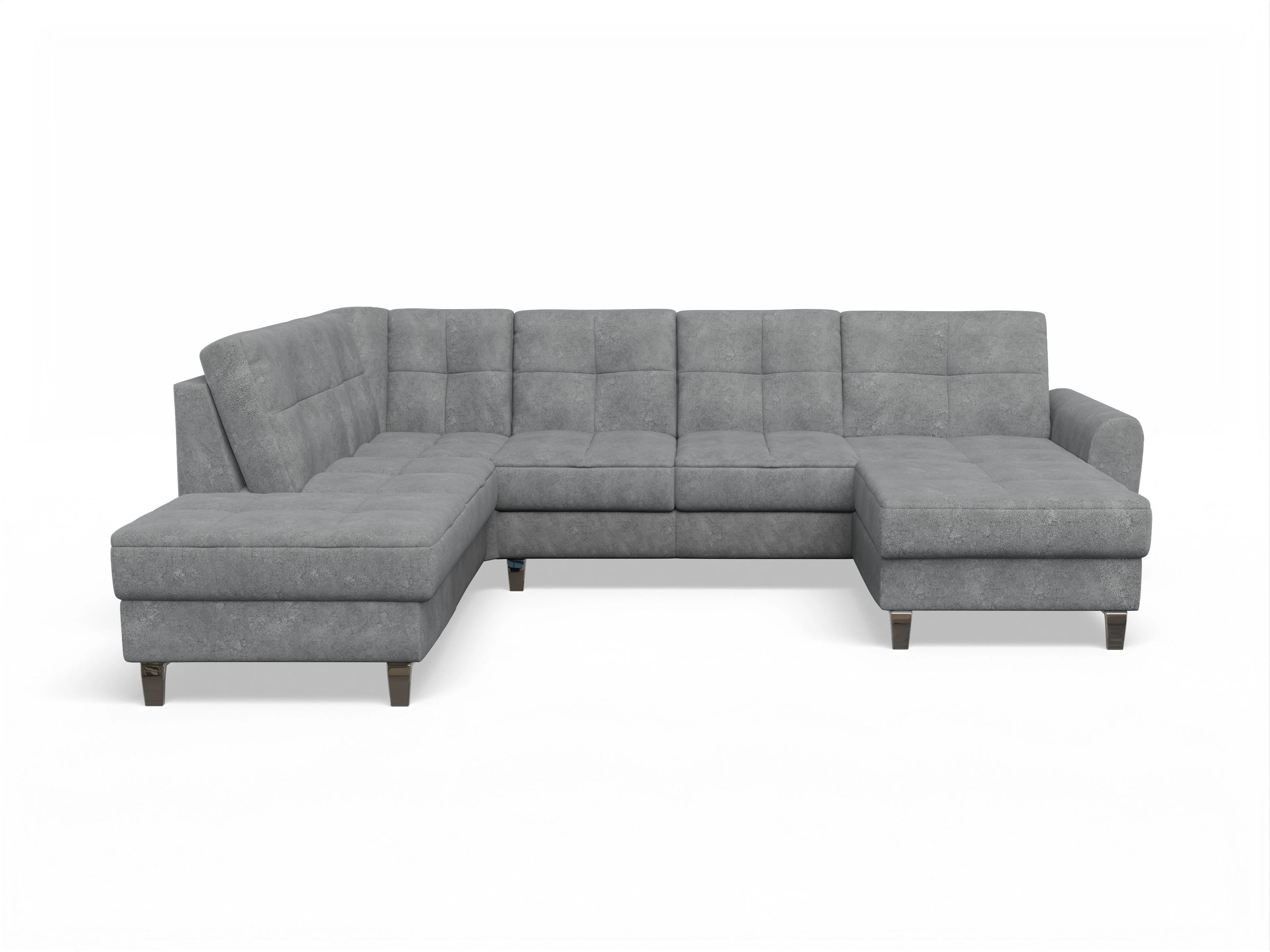 Ansicht des Produktes Valona Wohnlandschaft offen beidseitig in Stoff Grau