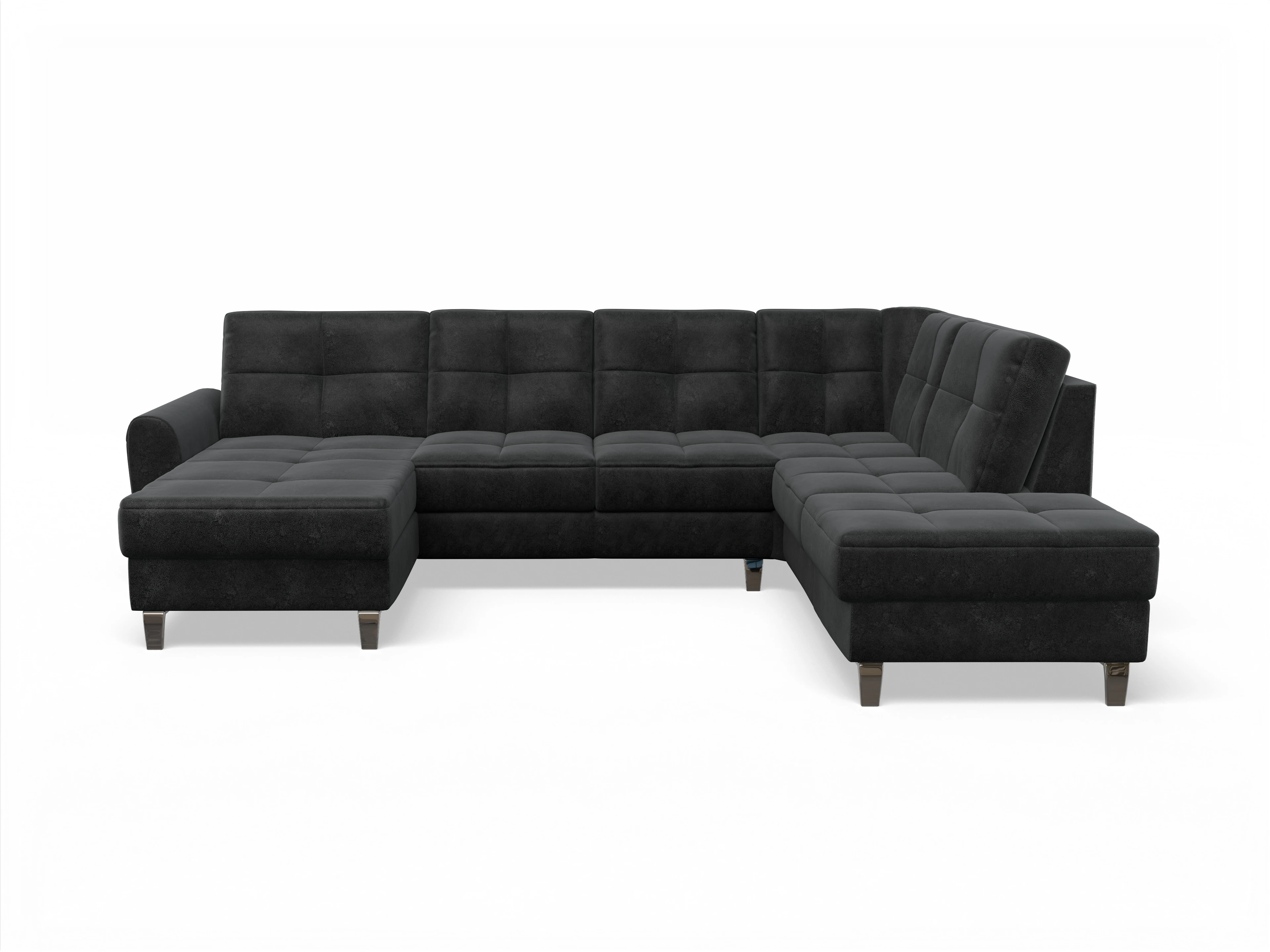 Ansicht des Produktes Valona Wohnlandschaft offen beidseitig in Stoff Grau