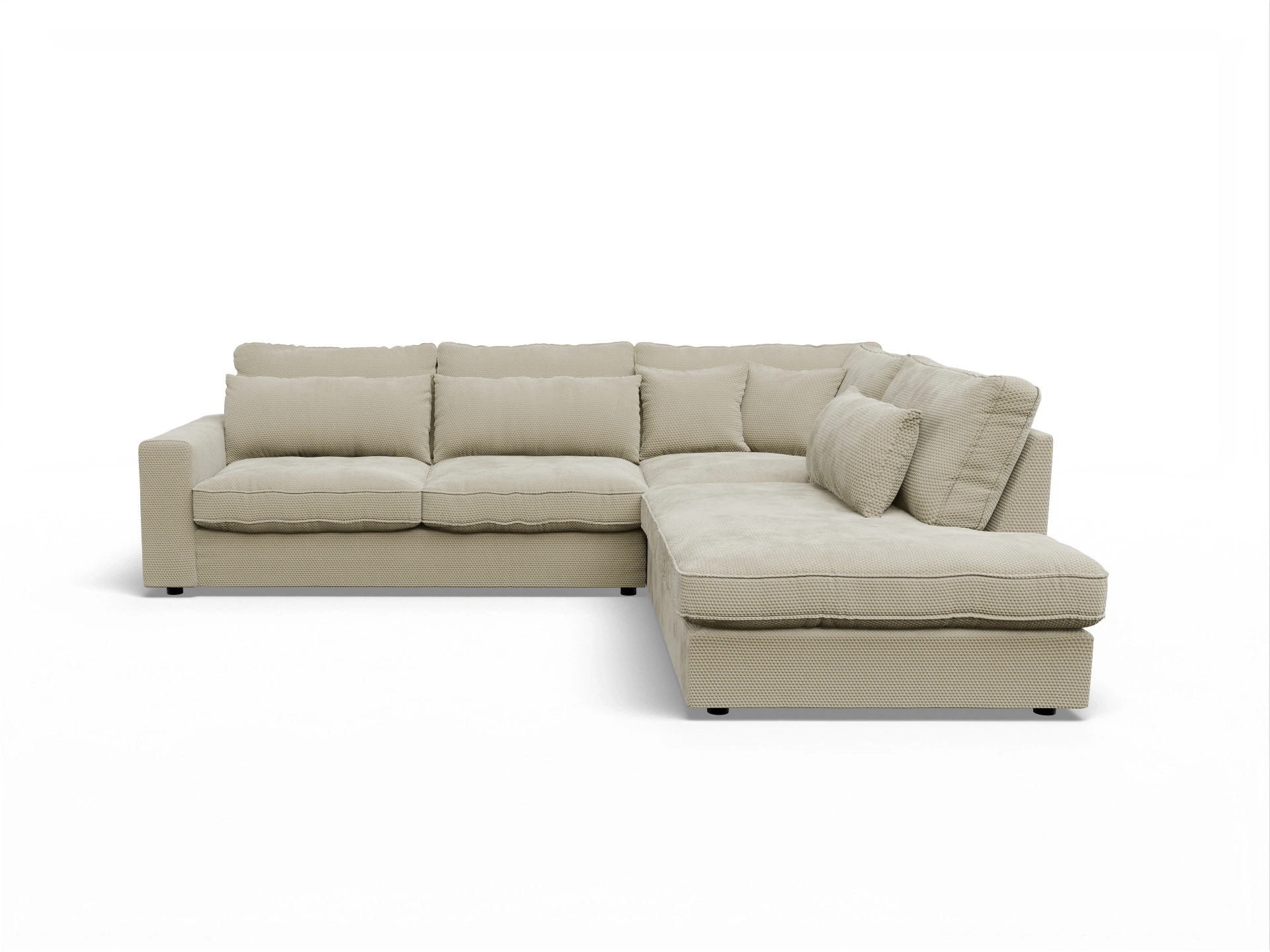 Ansicht des Produktes Lexia Ecksofa rechts Abschluss offen in Stoff Beige