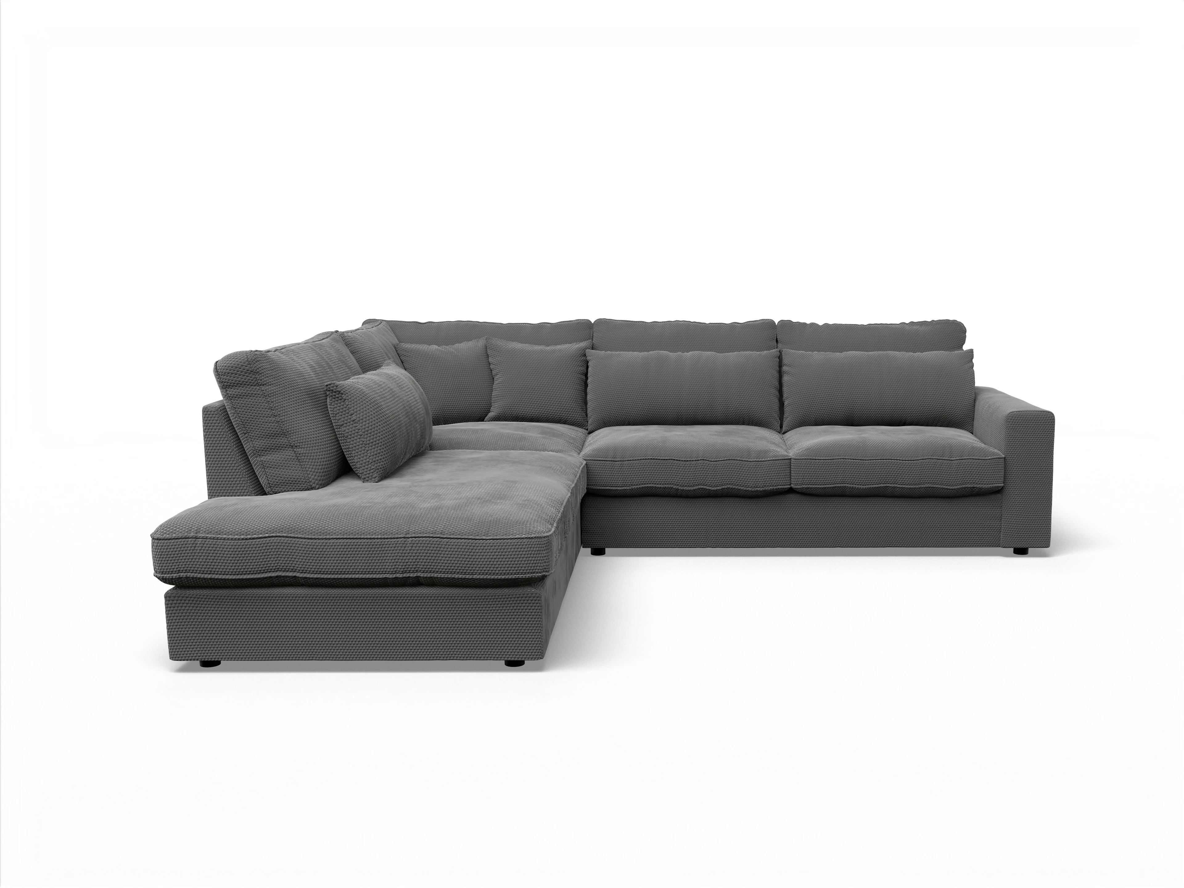 Ansicht des Produktes Lexia Ecksofa links Abschluss offen in Stoff Grau