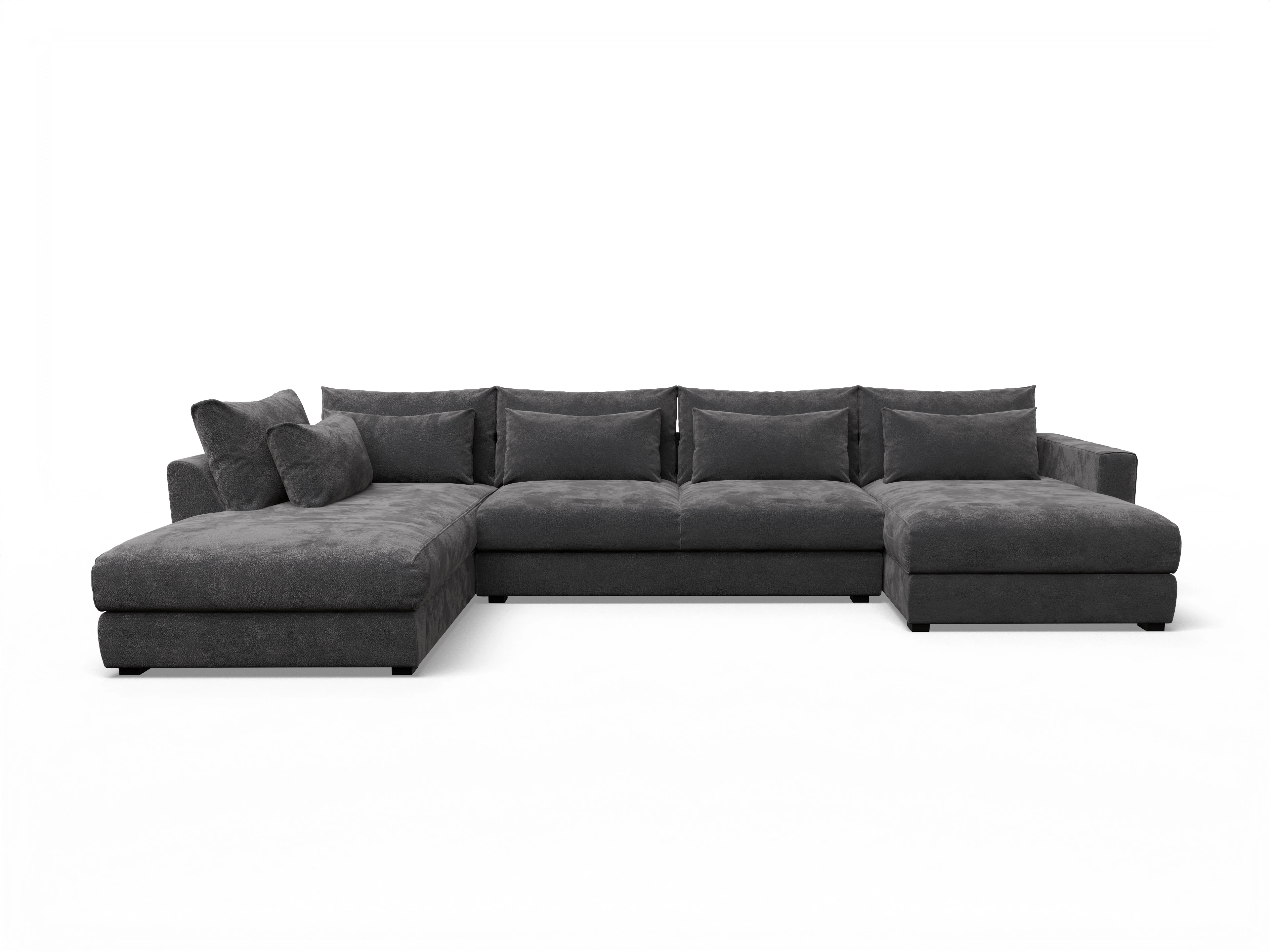 Ansicht des Produktes Butler Wohnlandschaft offen beidseitig in Stoff Grau