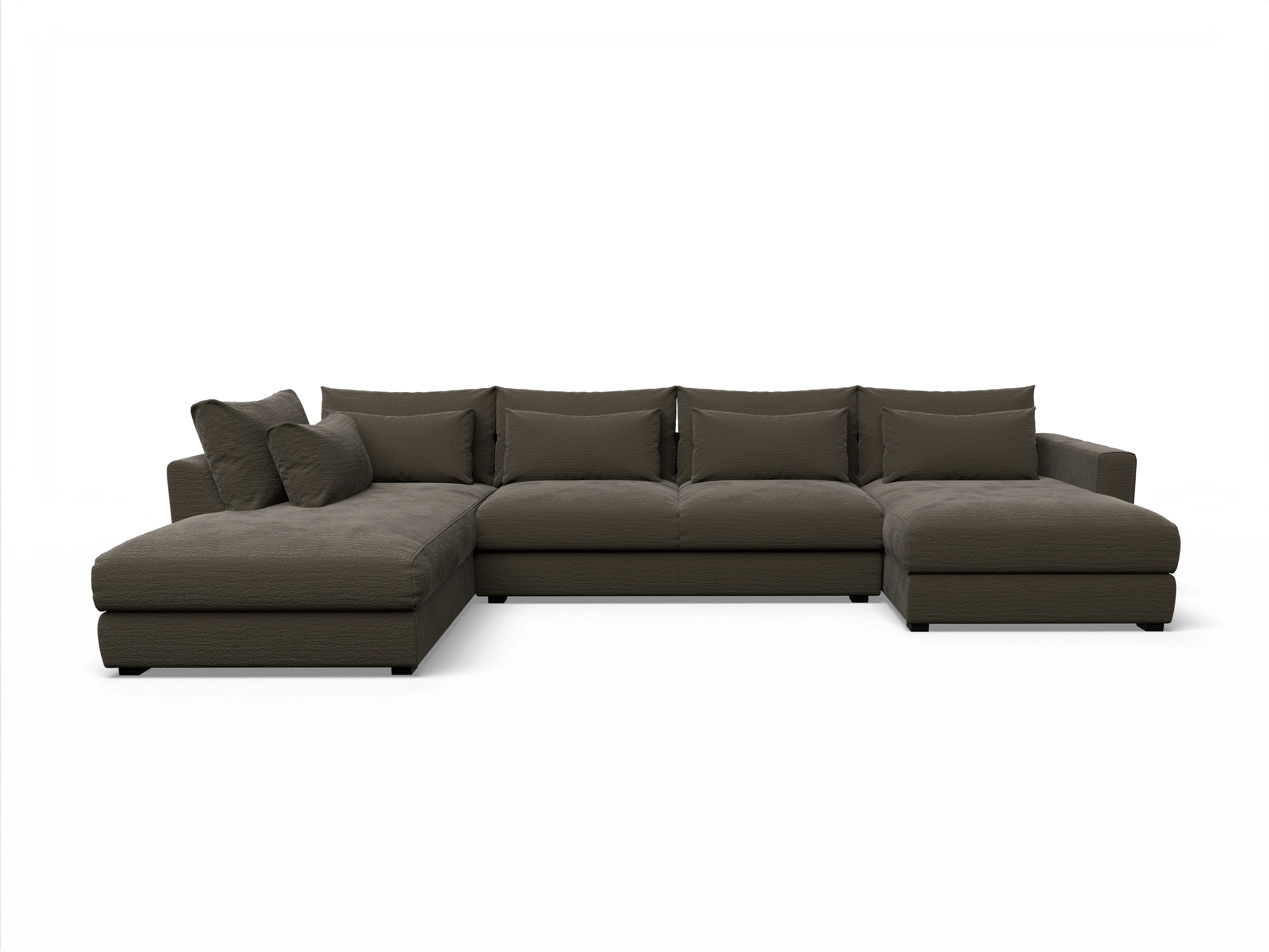 Ansicht des Produktes Butler Wohnlandschaft offen beidseitig in Stoff Braun