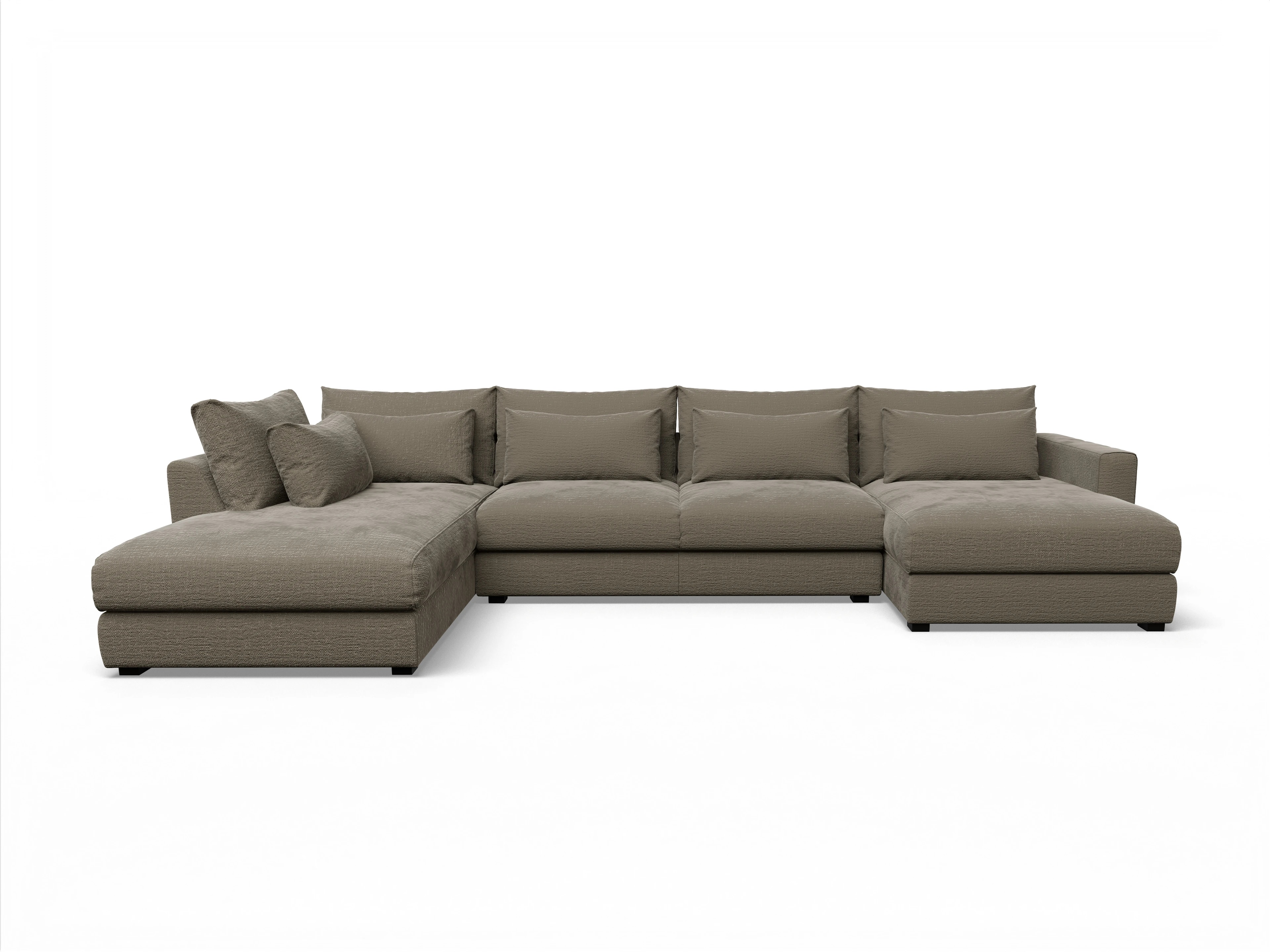 Ansicht des Produktes Butler Wohnlandschaft offen beidseitig in Stoff Braun