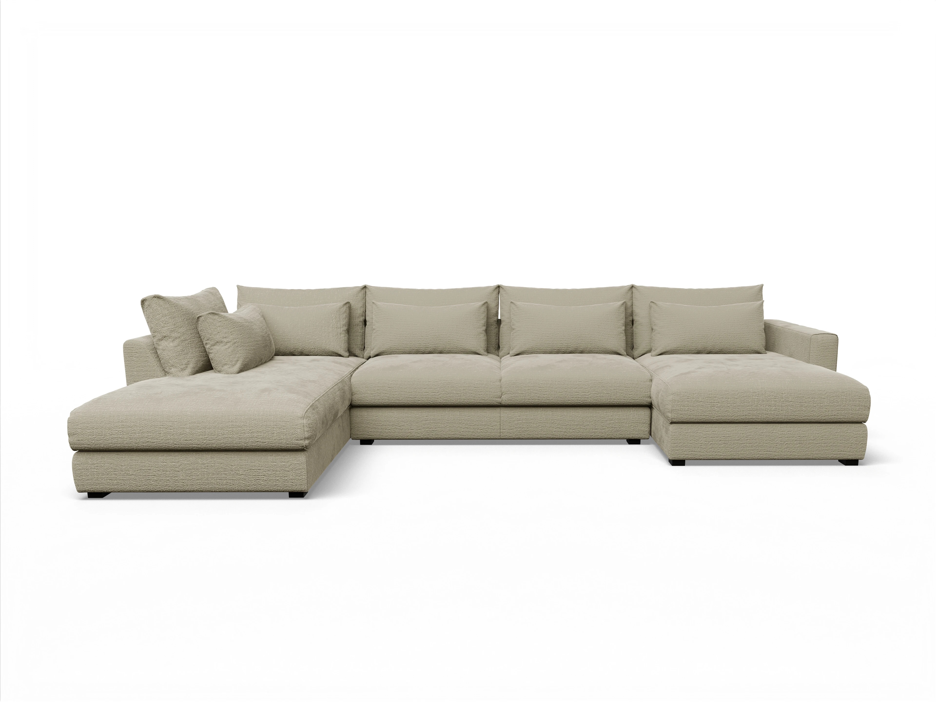 Ansicht des Produktes Butler Wohnlandschaft offen beidseitig in Stoff Beige