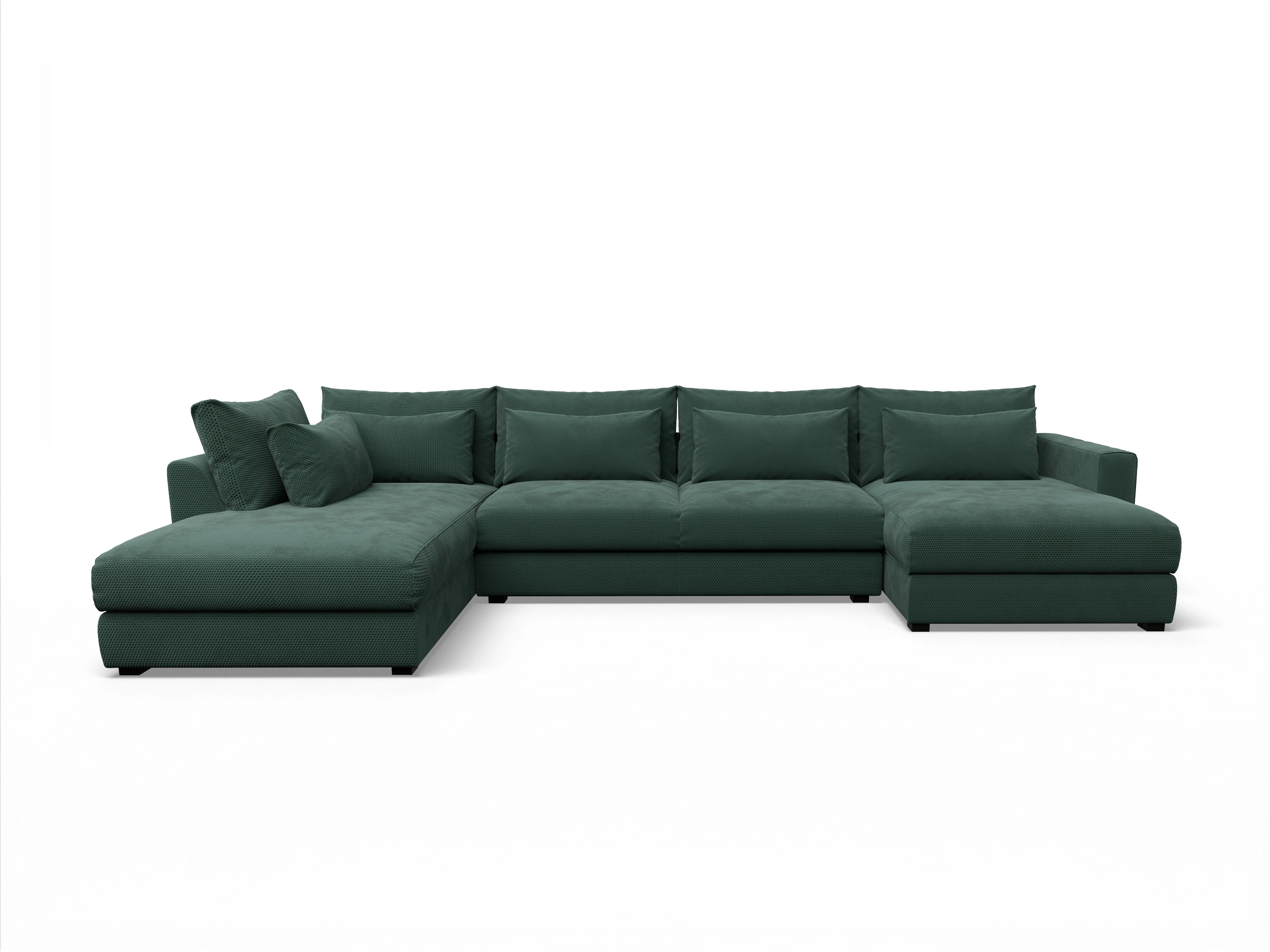 Ansicht des Produktes Butler Wohnlandschaft offen beidseitig in Stoff Grün