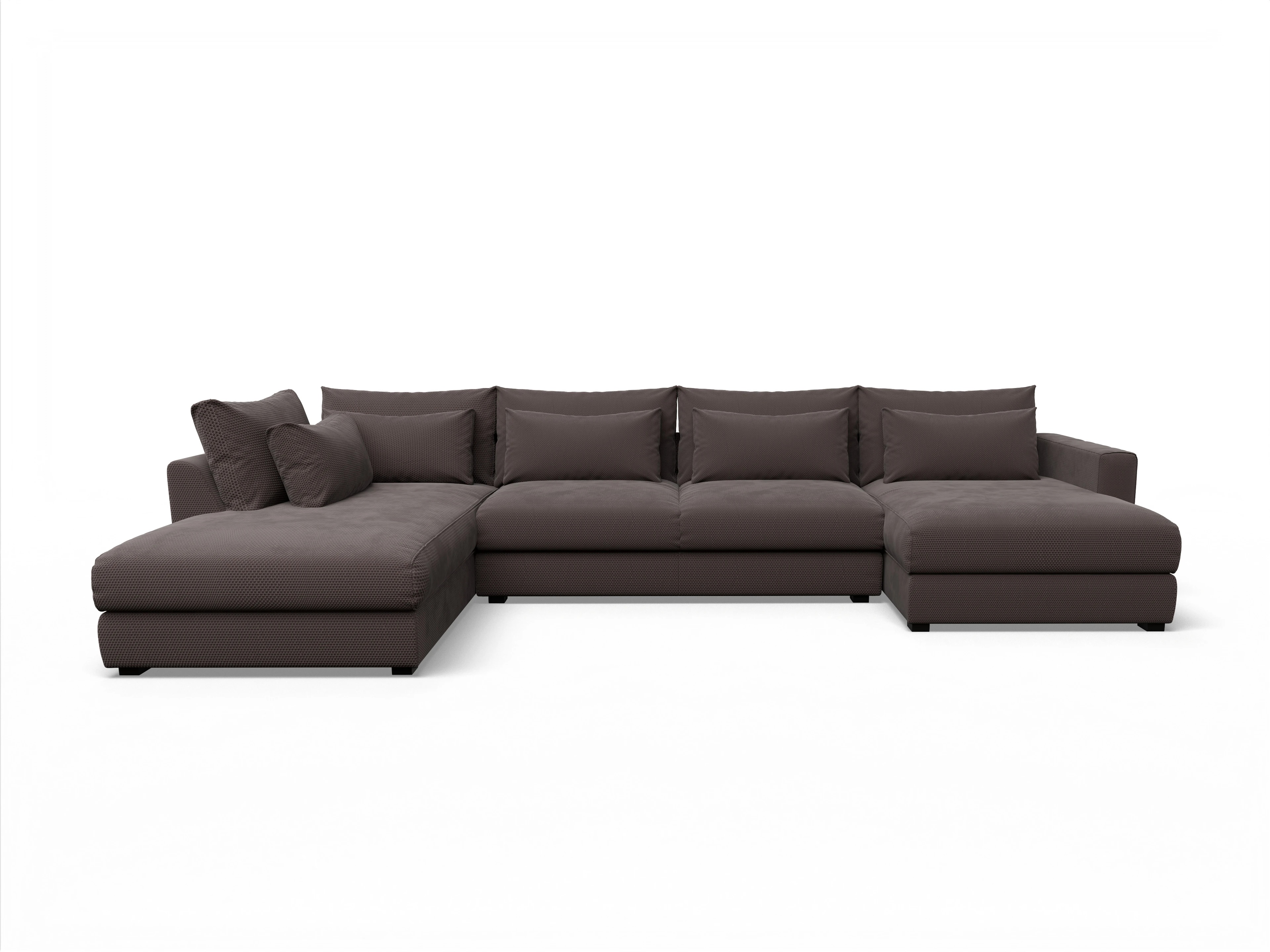 Ansicht des Produktes Butler Wohnlandschaft offen beidseitig in Stoff Braun