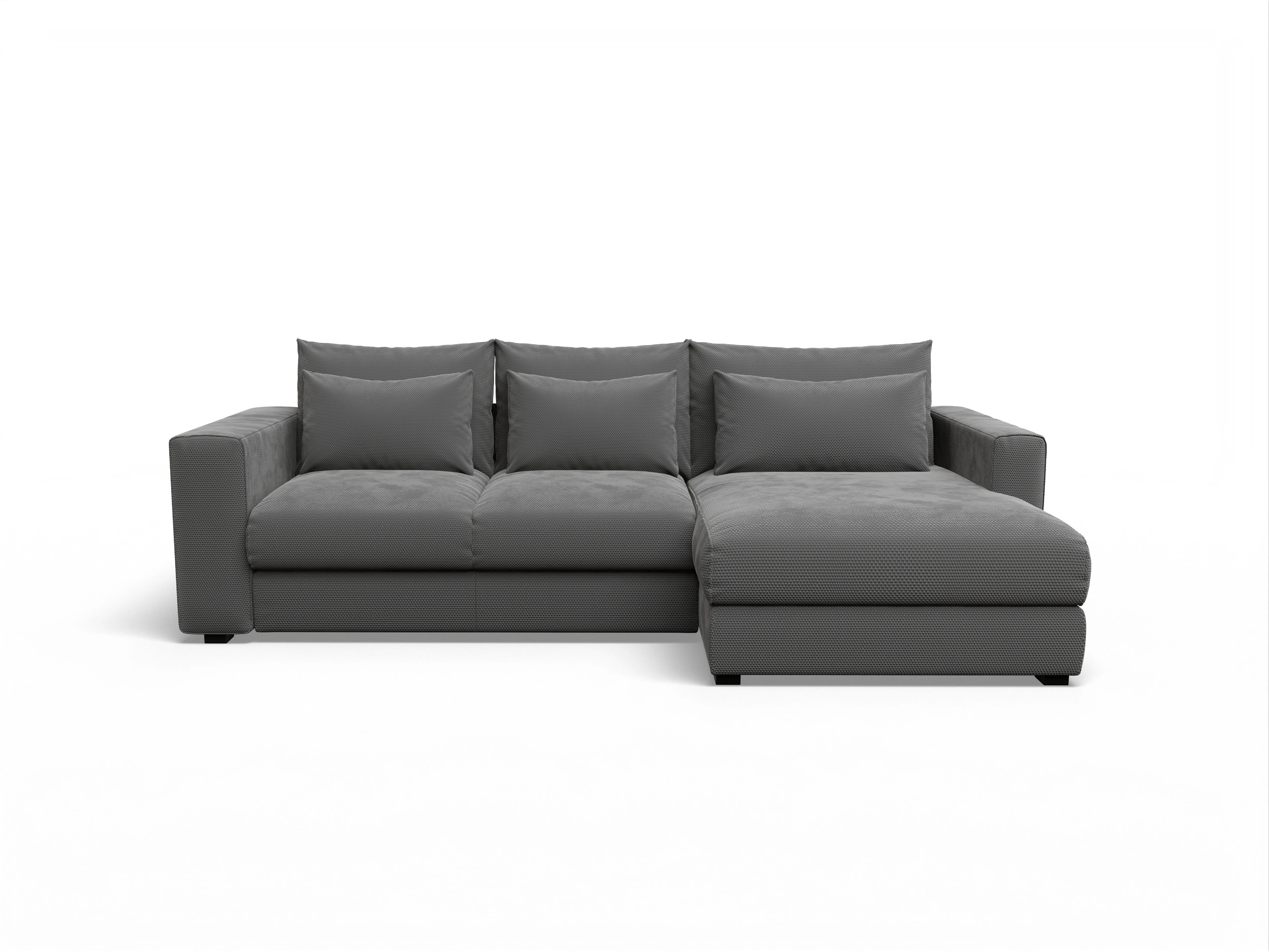 Ansicht des Produktes Butler Ecksofa rechts Abschluss offen in Stoff Grau