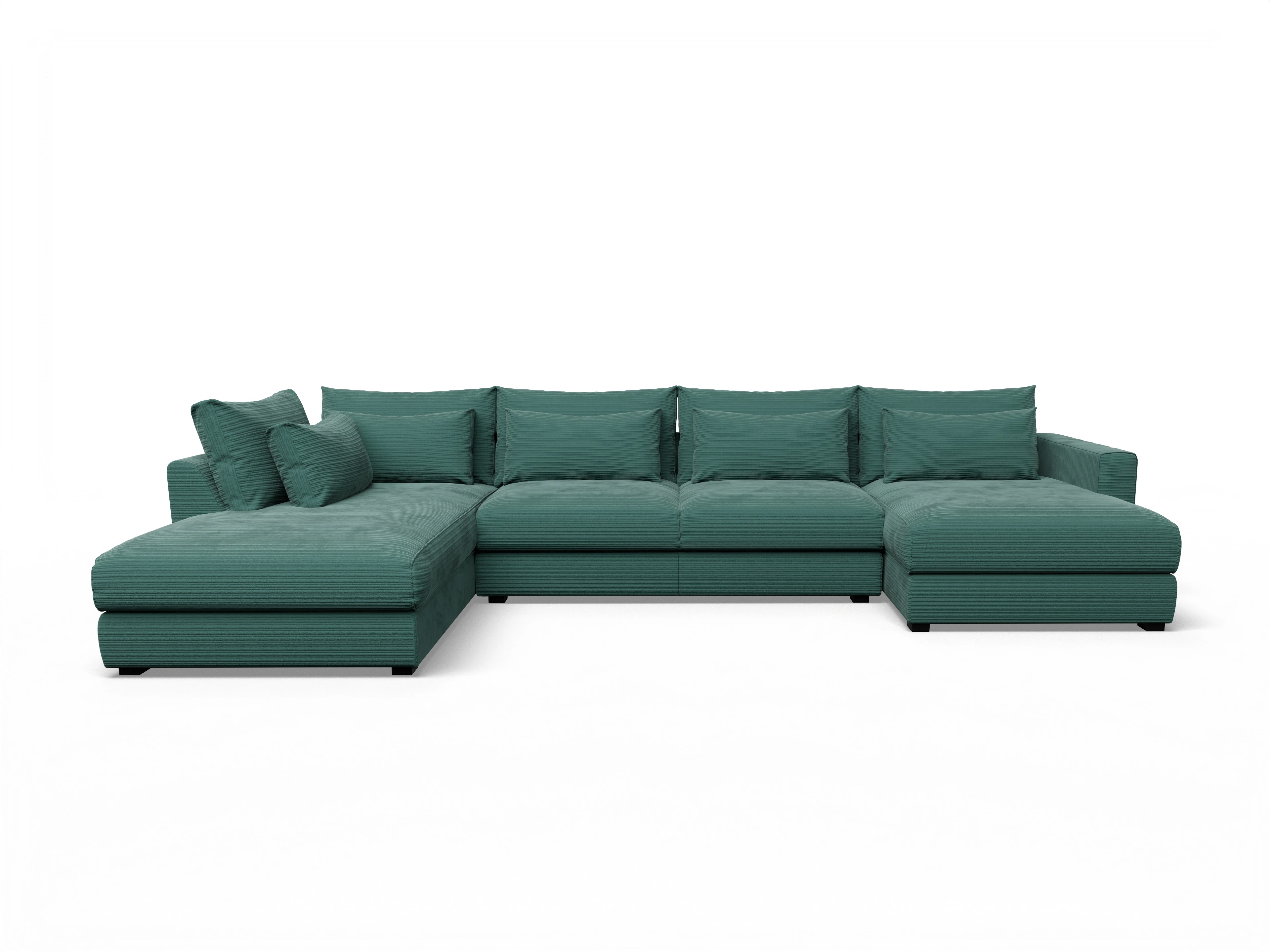 Ansicht des Produktes Butler Wohnlandschaft offen beidseitig in Stoff Grün