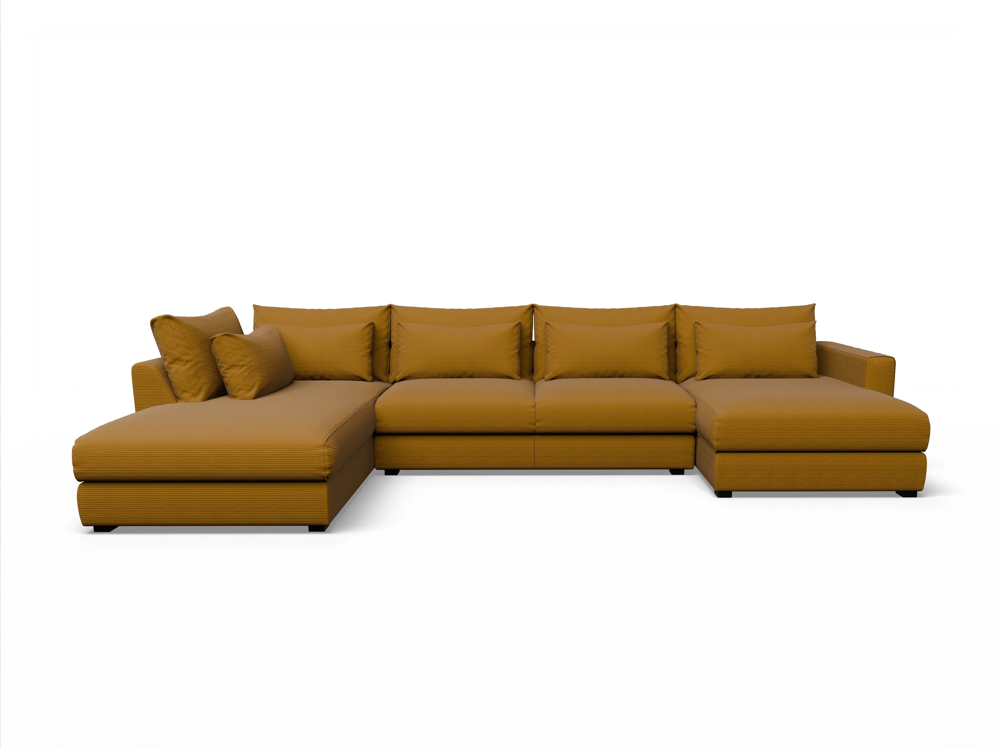 Ansicht des Produktes Butler Wohnlandschaft offen beidseitig in Stoff Orange