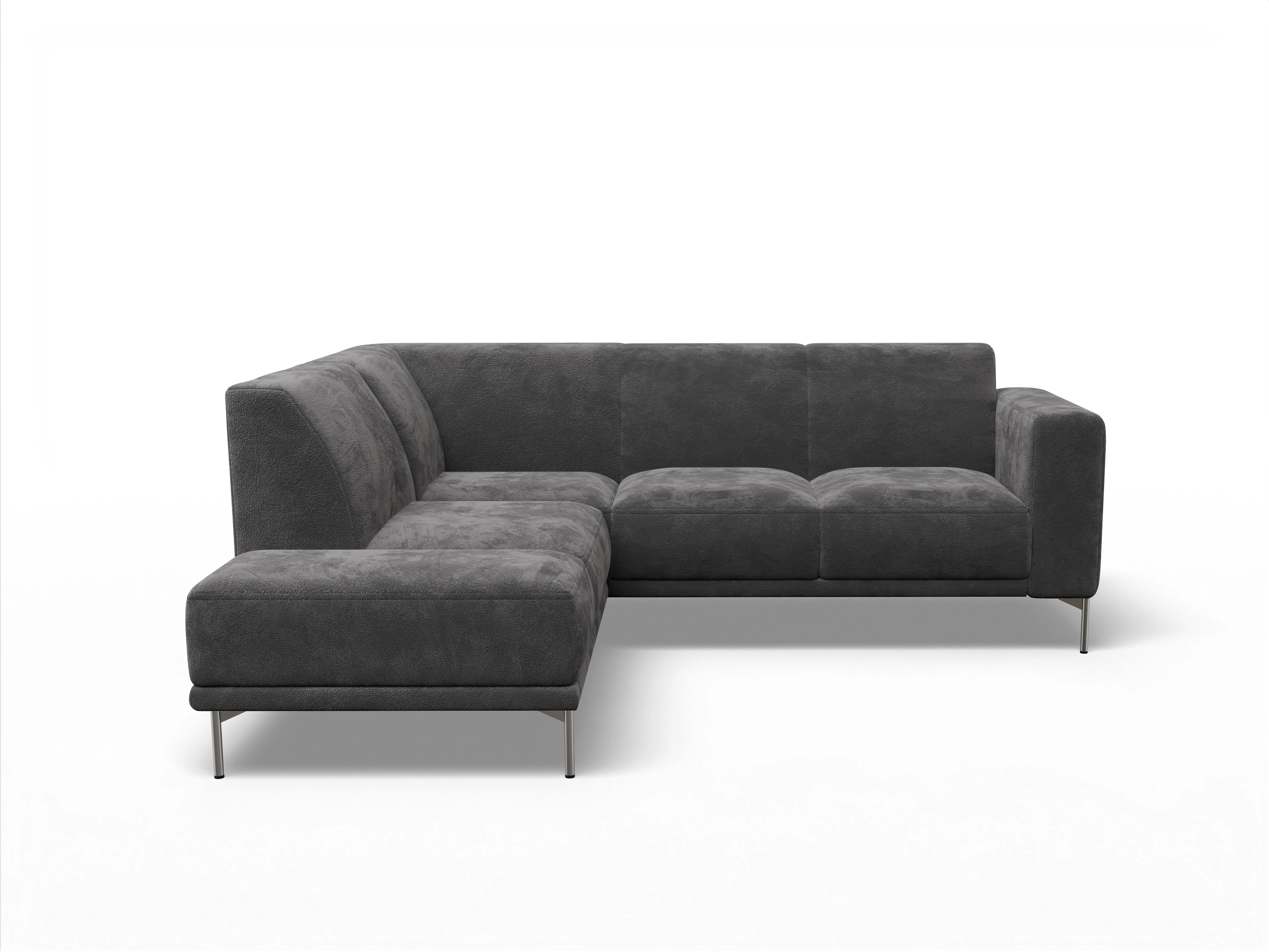 Ansicht des Produktes Viborg Ecksofa links Abschluss offen in Stoff Grau