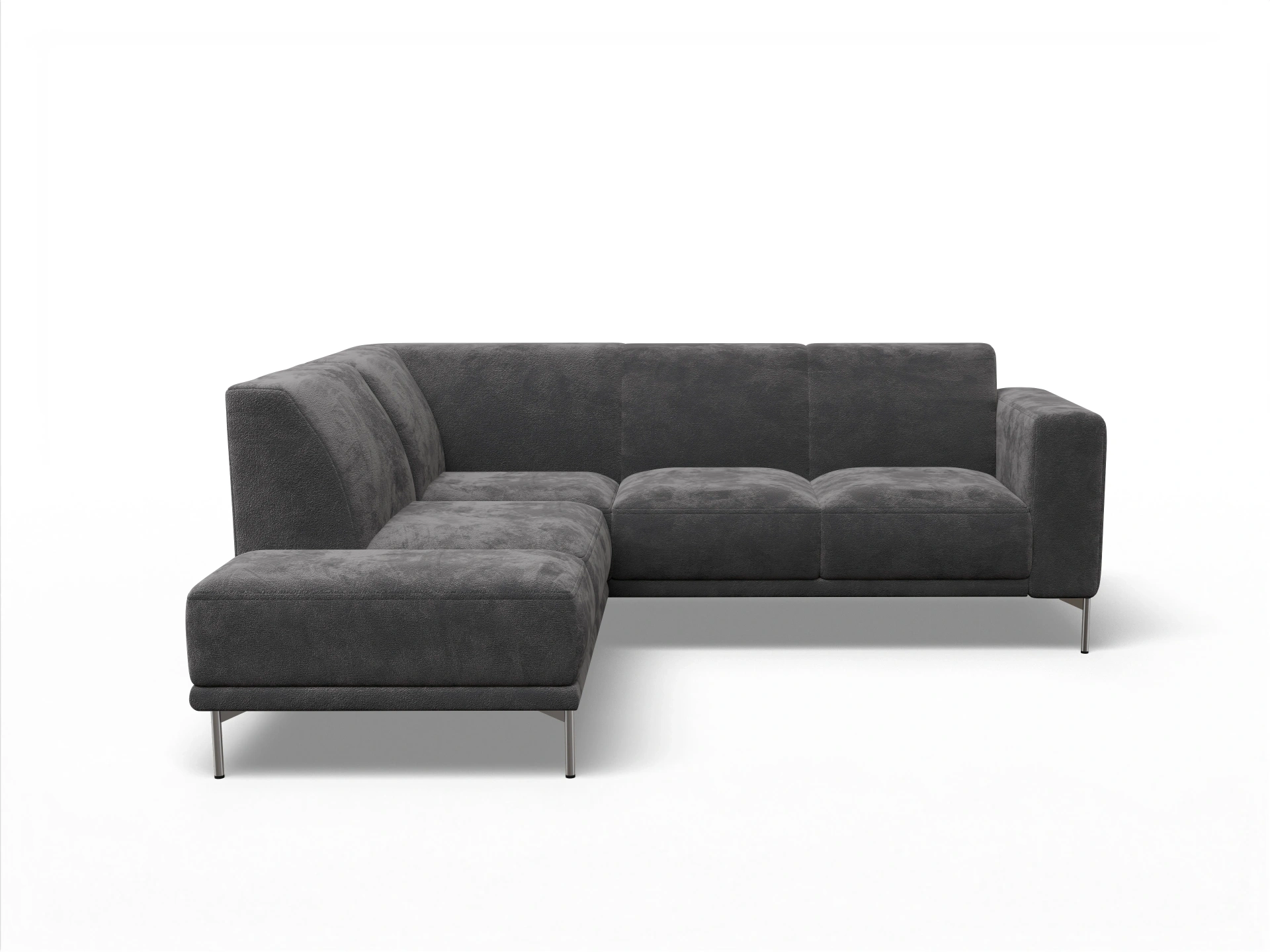Ansicht des Produktes Viborg Ecksofa links Abschluss offen in Stoff Grau