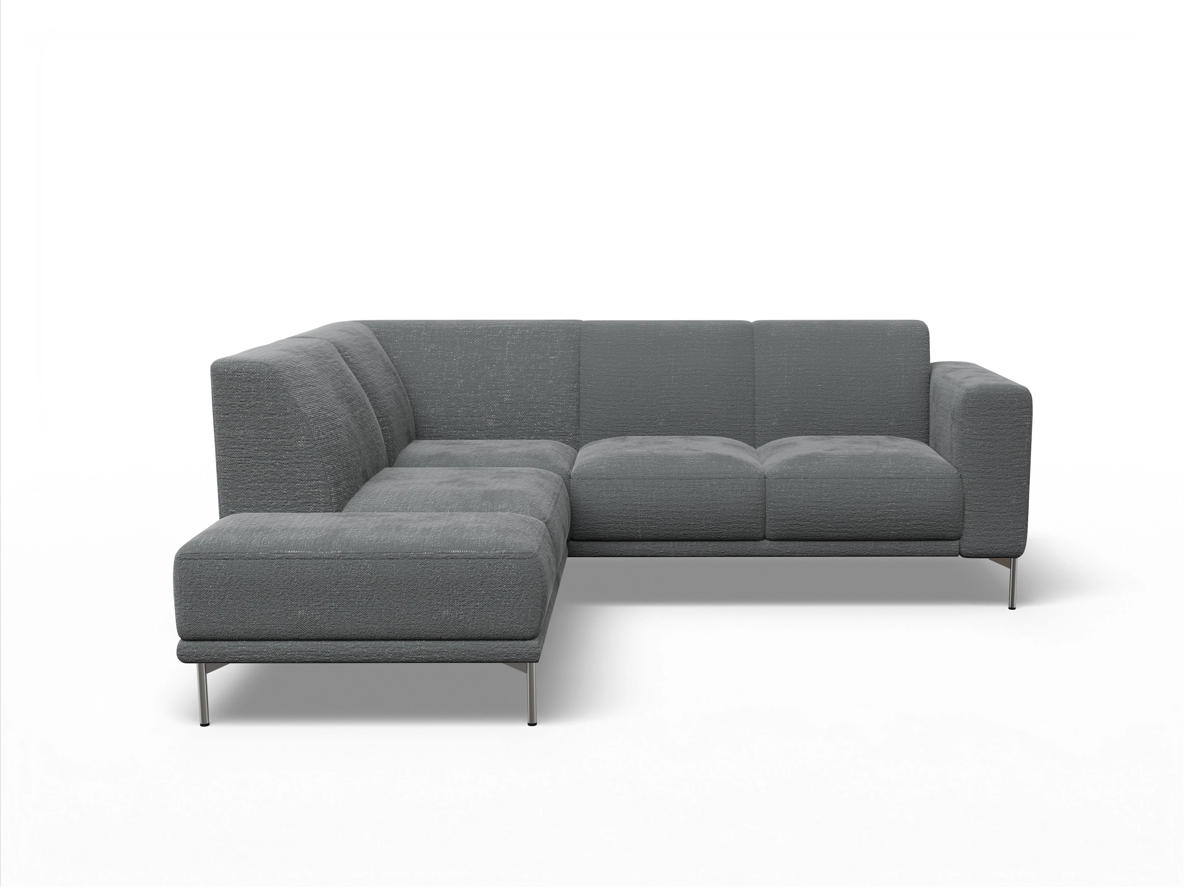 Ansicht des Produktes Viborg Ecksofa links Abschluss offen in Stoff Grau