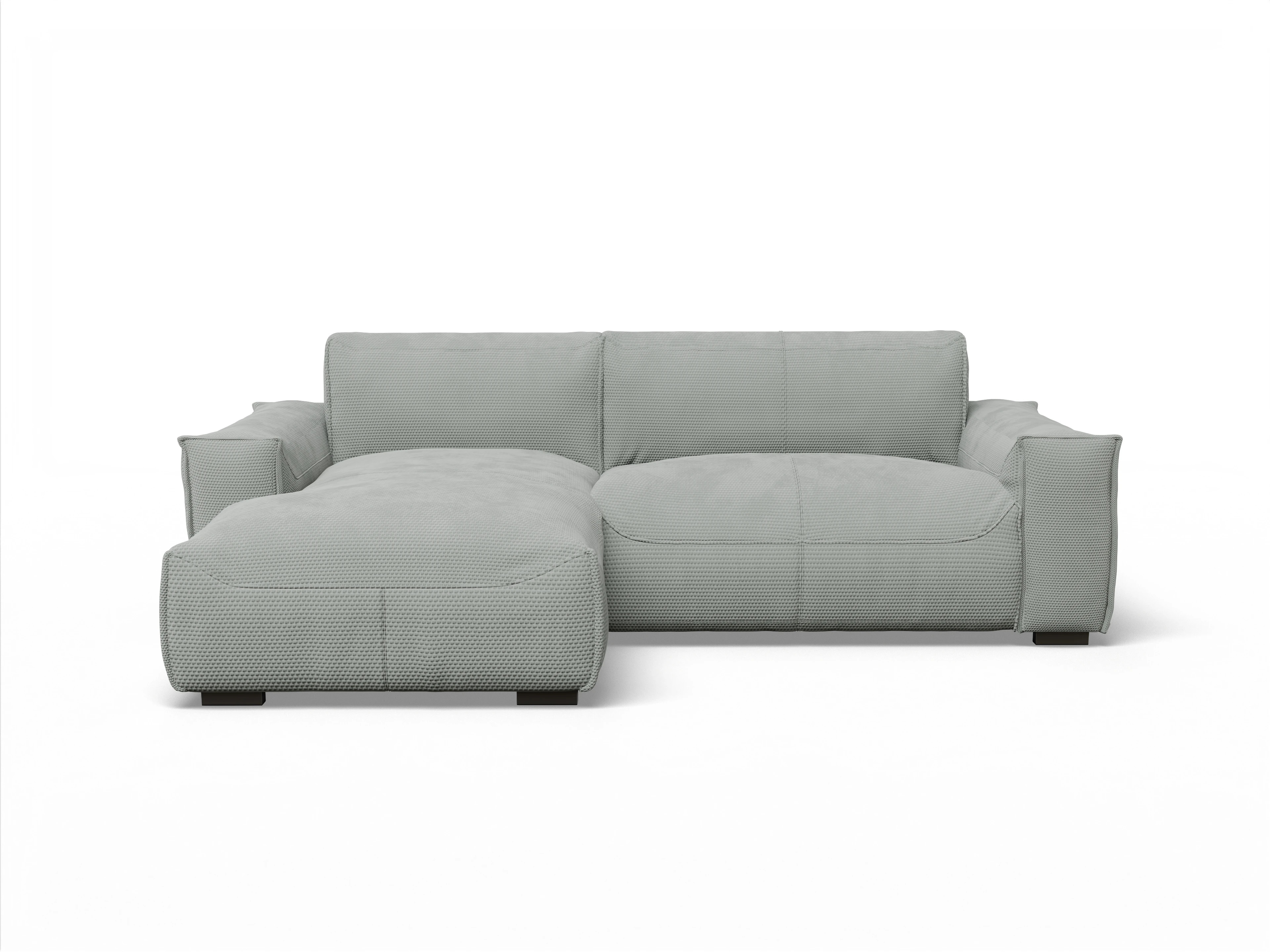 Ansicht des Produktes Zenon Ecksofa links Abschluss offen in Stoff Grau