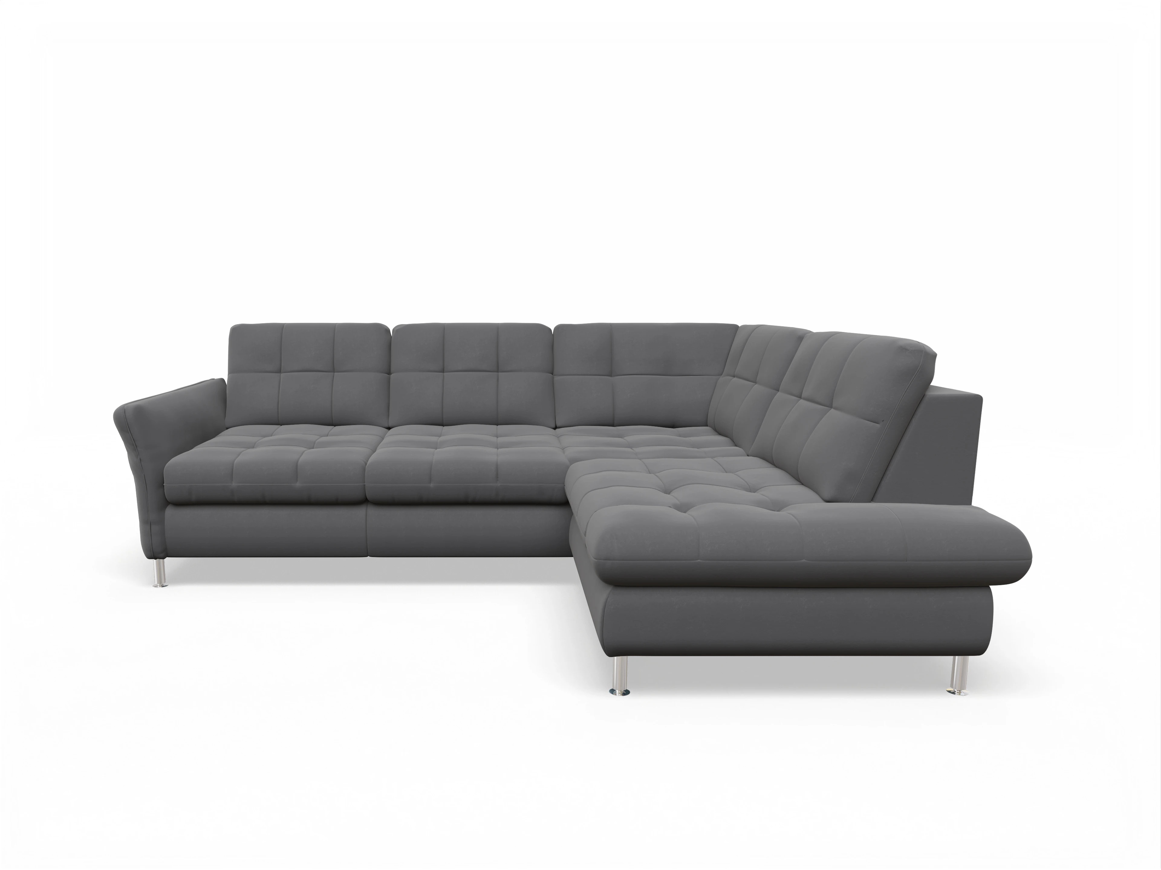 Ansicht des Produktes SC Smart 1064 Ecksofa rechts Abschluss offen in Stoff Grau