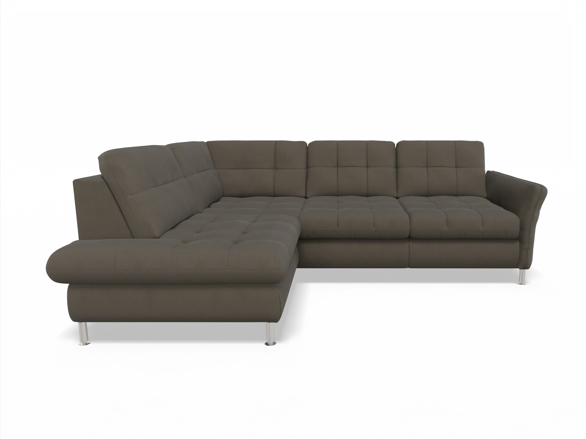 Ansicht des Produktes SC Smart 1064 Ecksofa links Abschluss offen in Stoff Braun