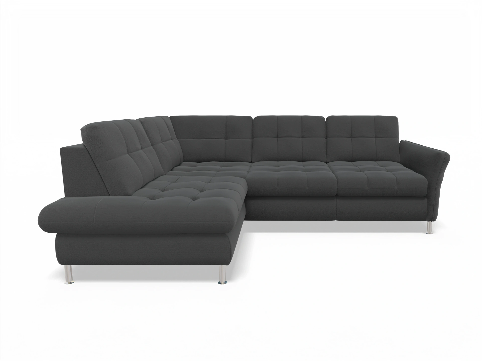 Ansicht des Produktes SC Smart 1064 Ecksofa links Abschluss offen in Stoff Schwarz