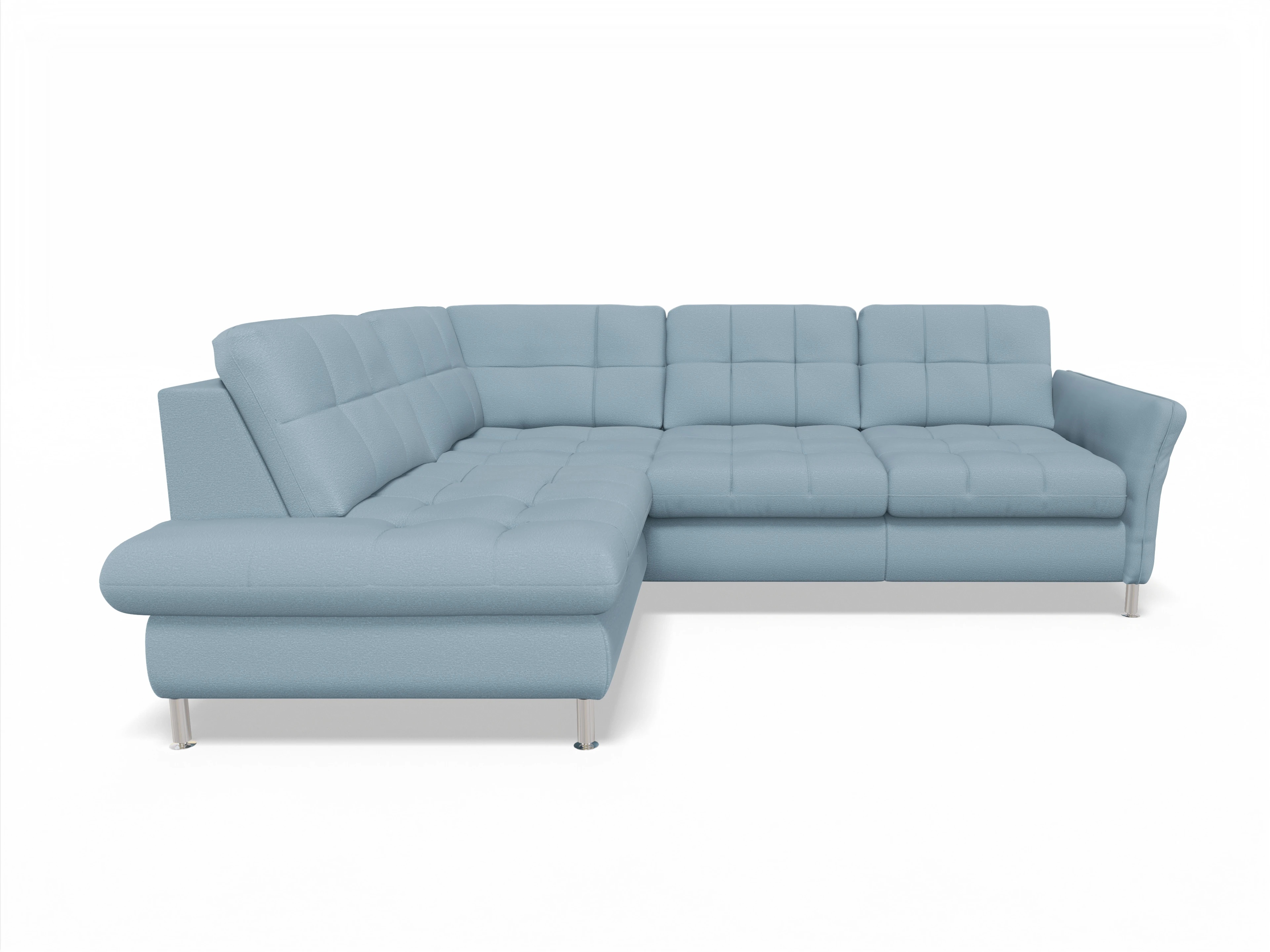 Sitz Concept smart 1064 1KO Medium L Ansicht des Produktes SC Smart 1064 Ecksofa links Abschluss offen in Stoff Blau
