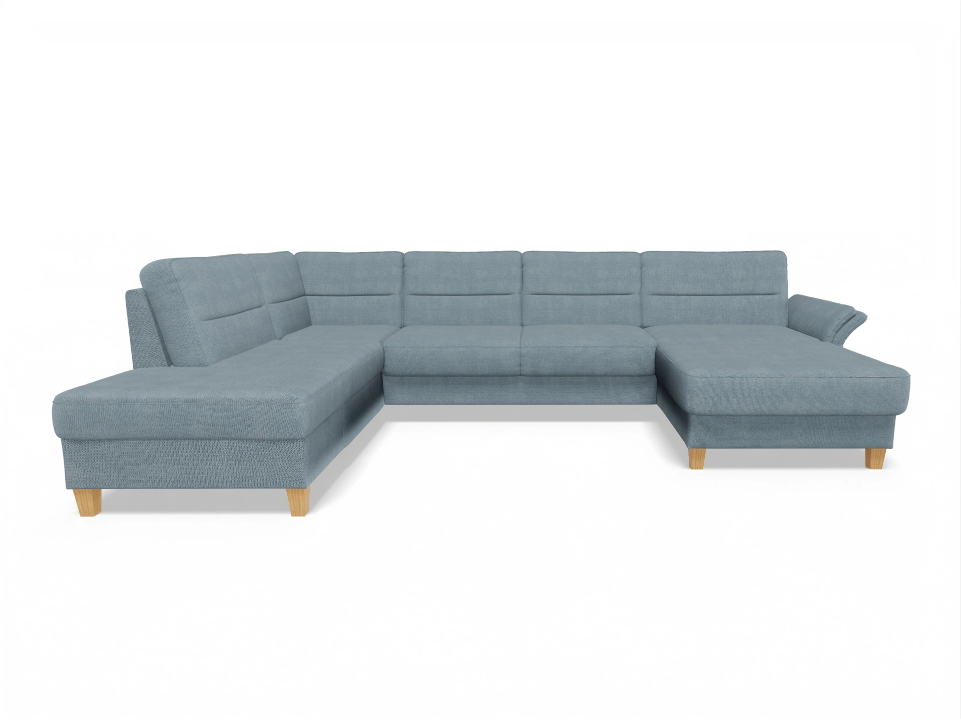 Ansicht des Produktes Warna Wohnlandschaft offen beidseitig in Stoff Blau