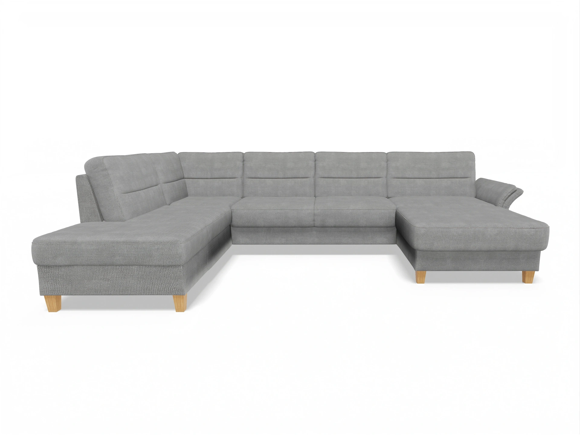 Ansicht des Produktes Warna Wohnlandschaft offen beidseitig in Stoff Grau