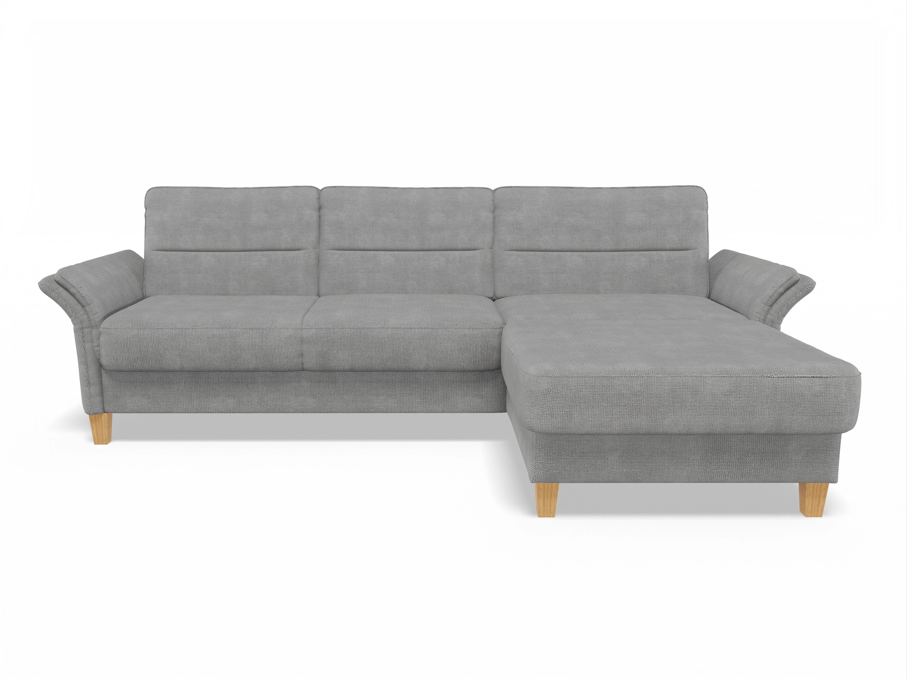 Ansicht des Produktes Warna Ecksofa rechts Abschluss offen in Stoff Grau