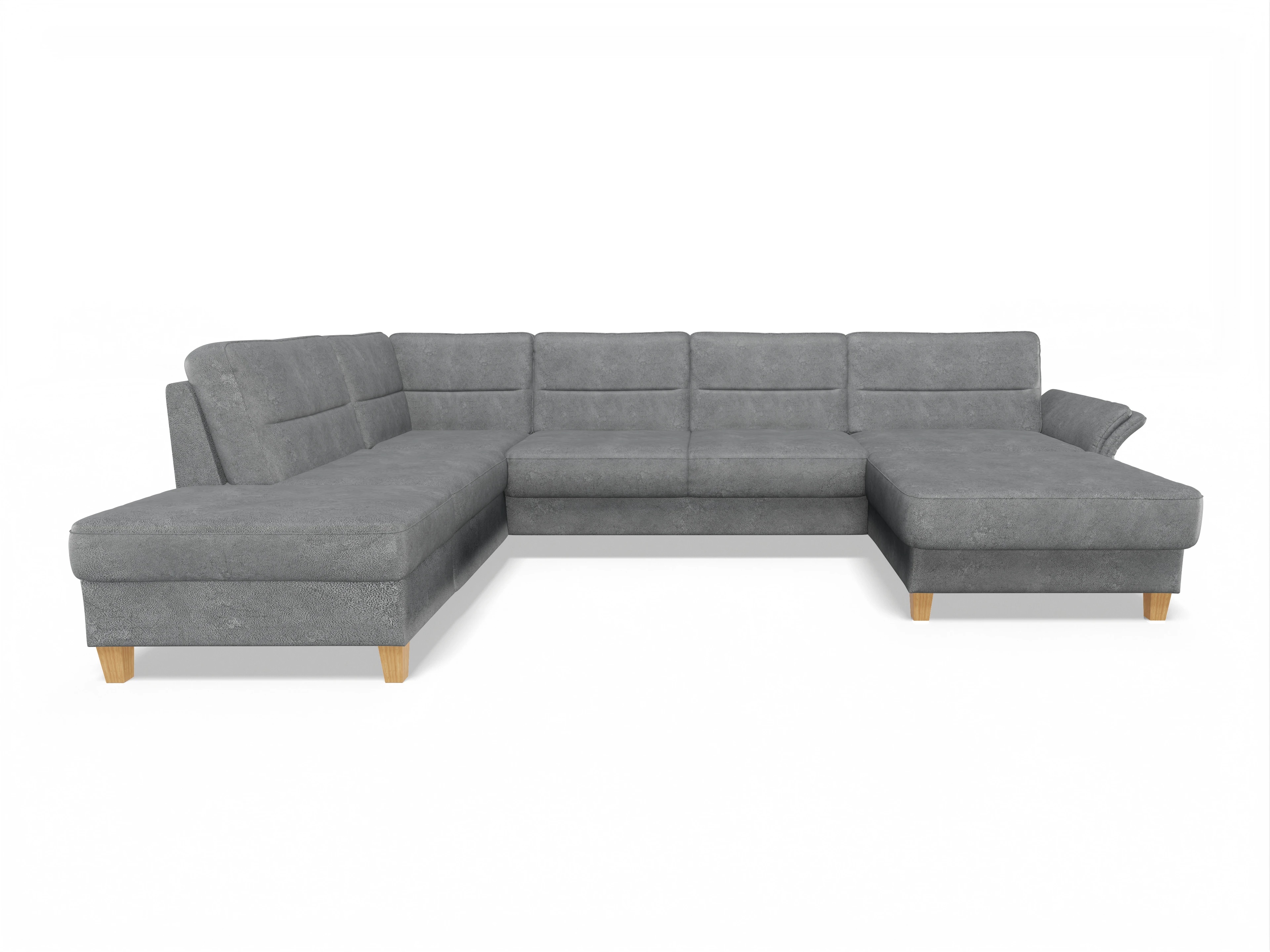 Ansicht des Produktes Warna Wohnlandschaft offen beidseitig in Stoff Grau