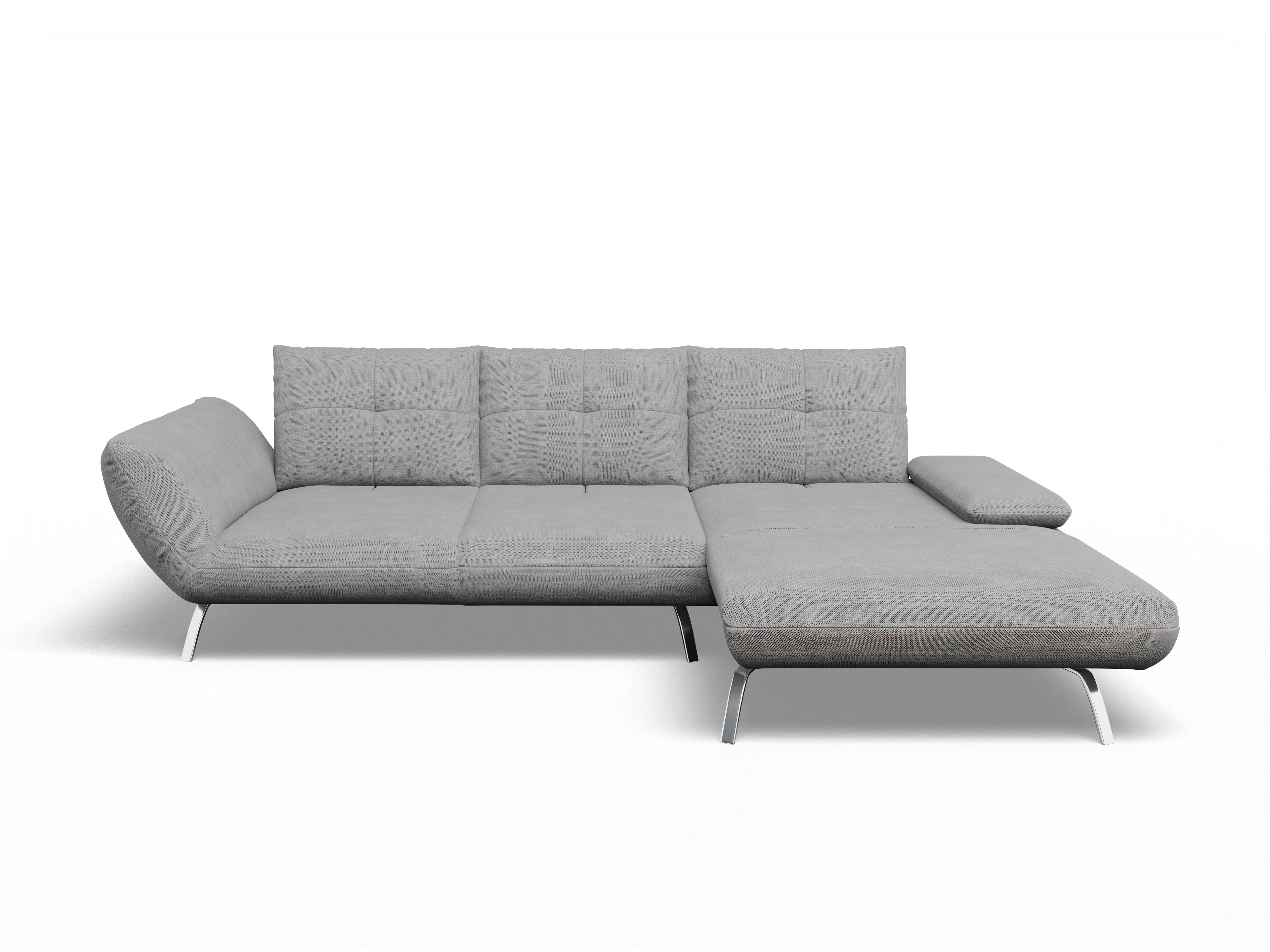 Ansicht des Produktes Dubai Ecksofa rechts Abschluss offen in Stoff Grau